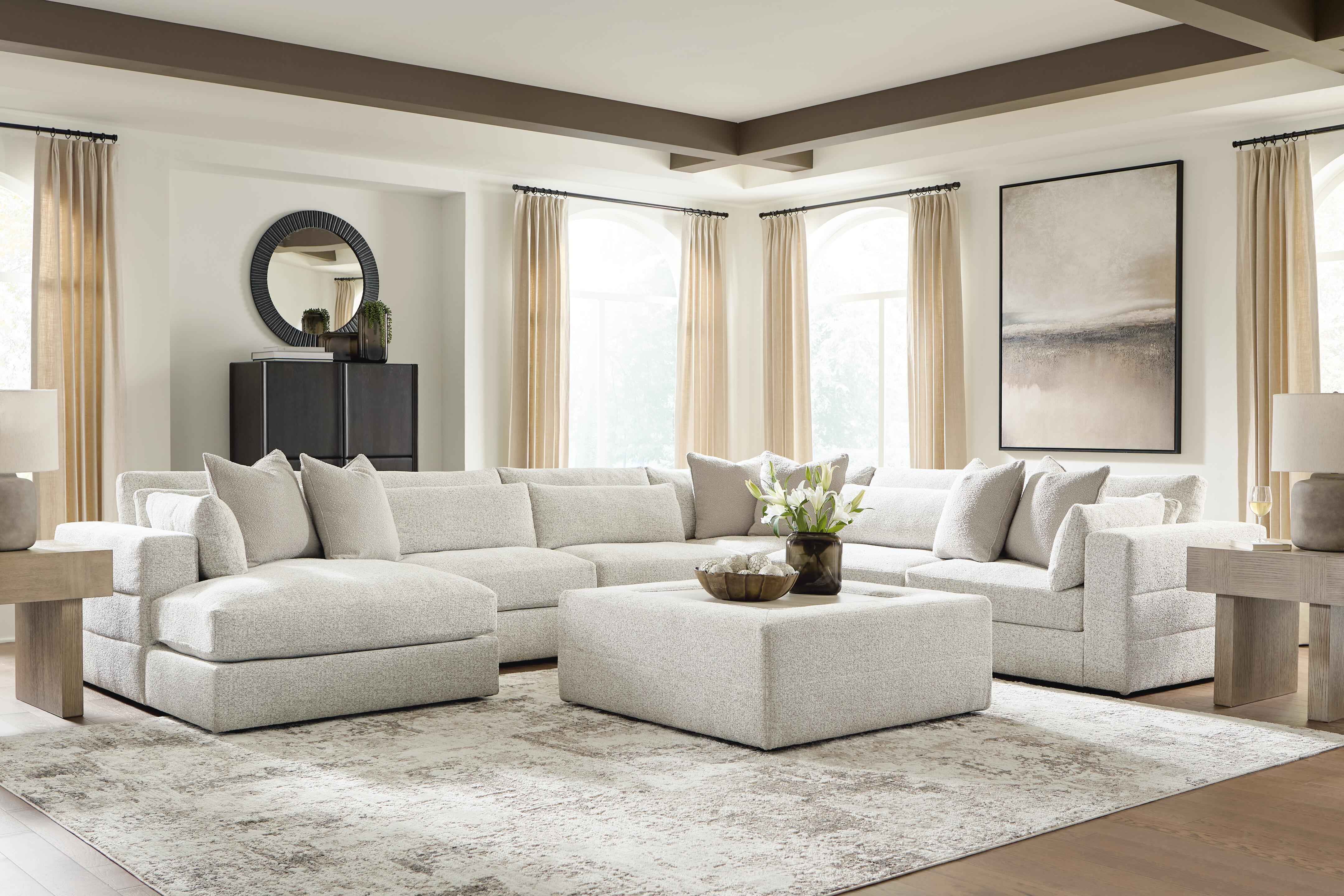 Ashbourne Estate Snowstone 6-Piece Sectional with LAF Chaise - Image 3