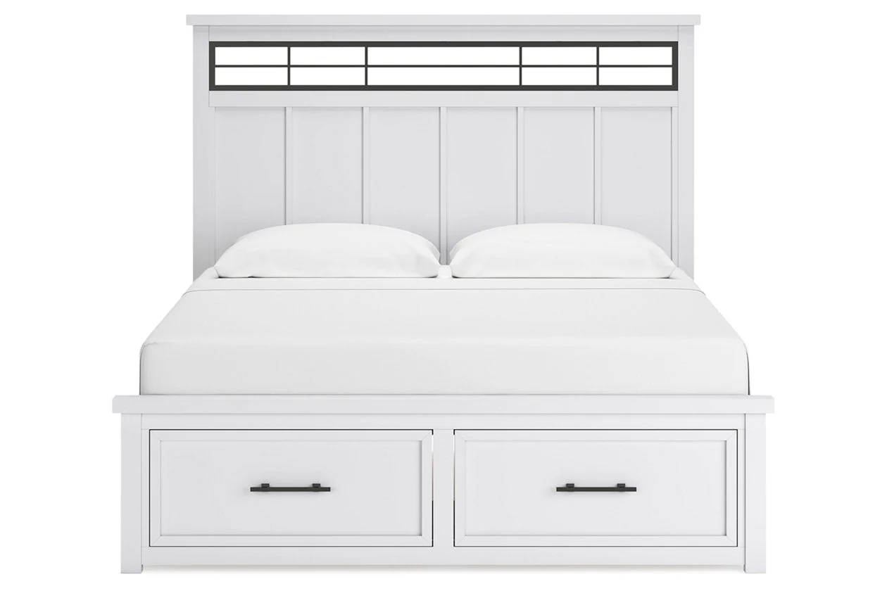 Ashbryn White/Natural King Storage Platform Bed - Image 5
