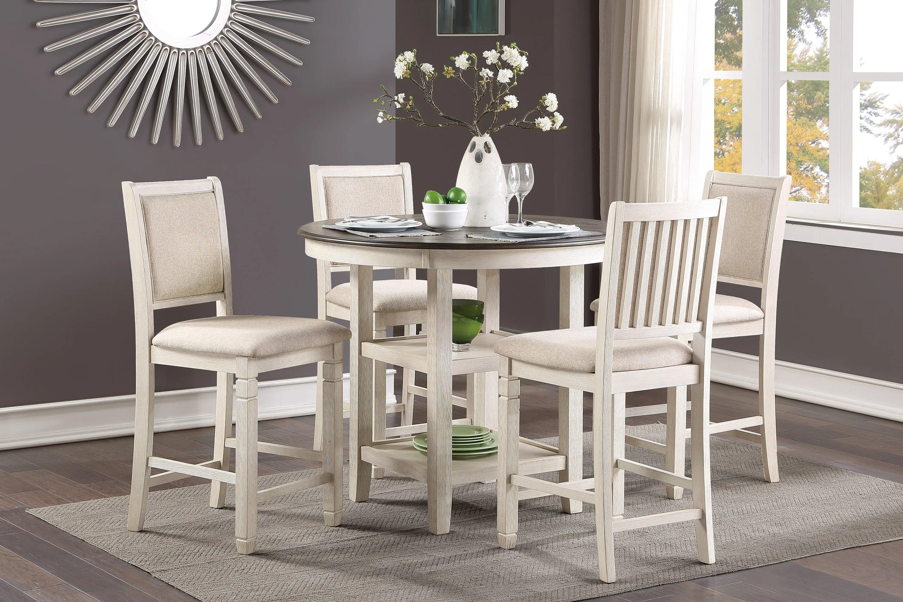 Asher Antique White Counter Height Chair, Set of 2 - Image 3