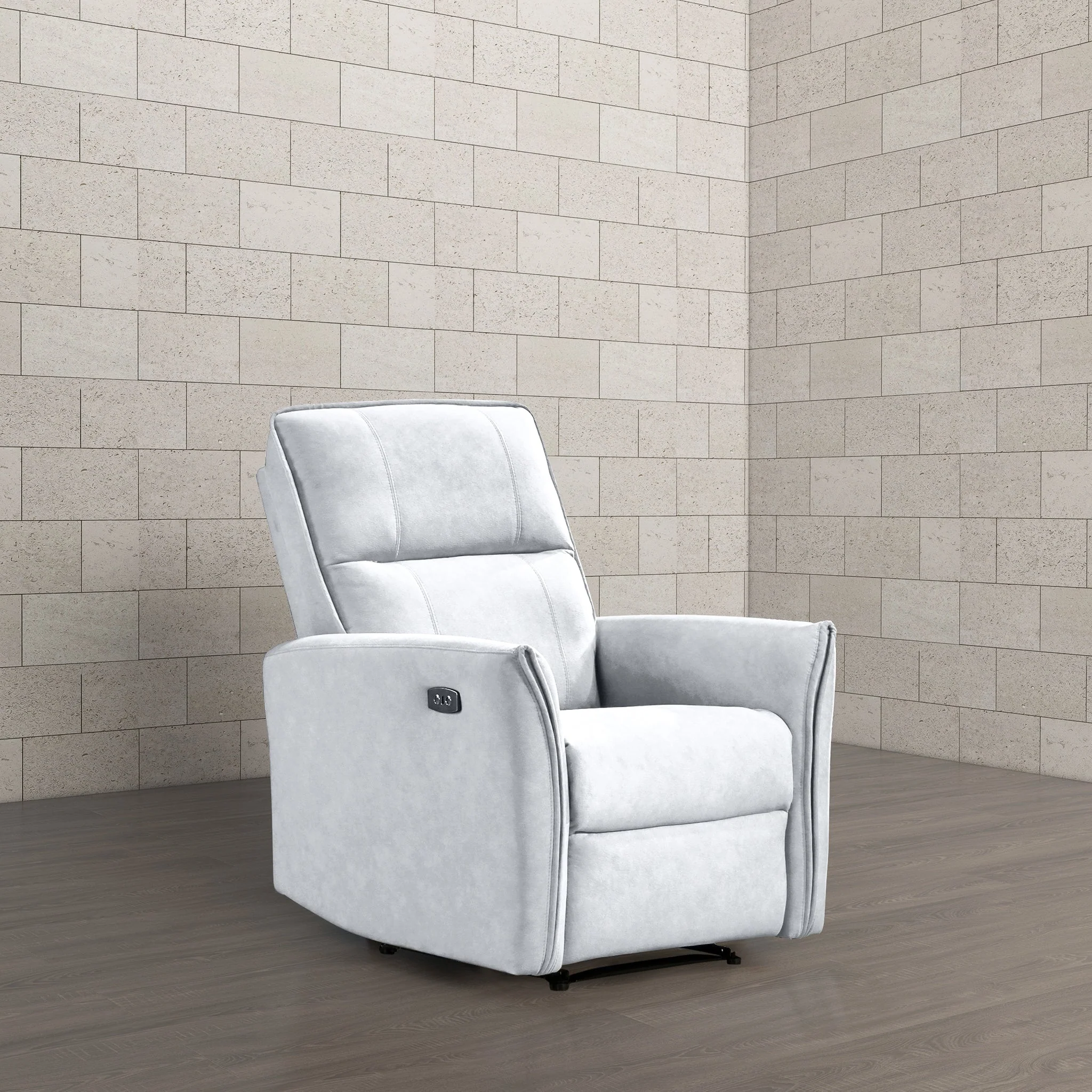 Asheville Grey Suede Recliner Chair - Image 7