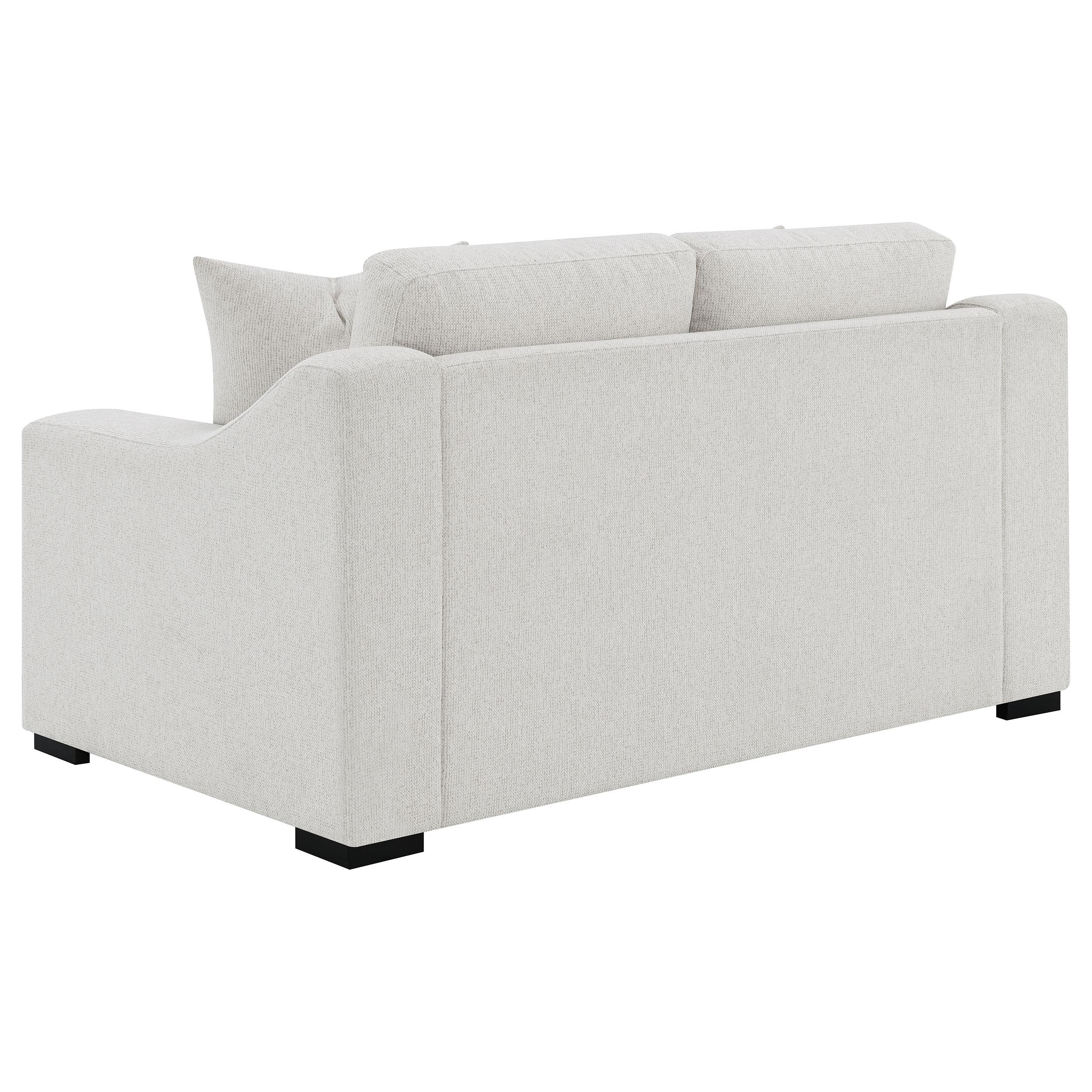 Ashlyn Sand Fabric Upholstered Track Arm Loveseat - Image 5
