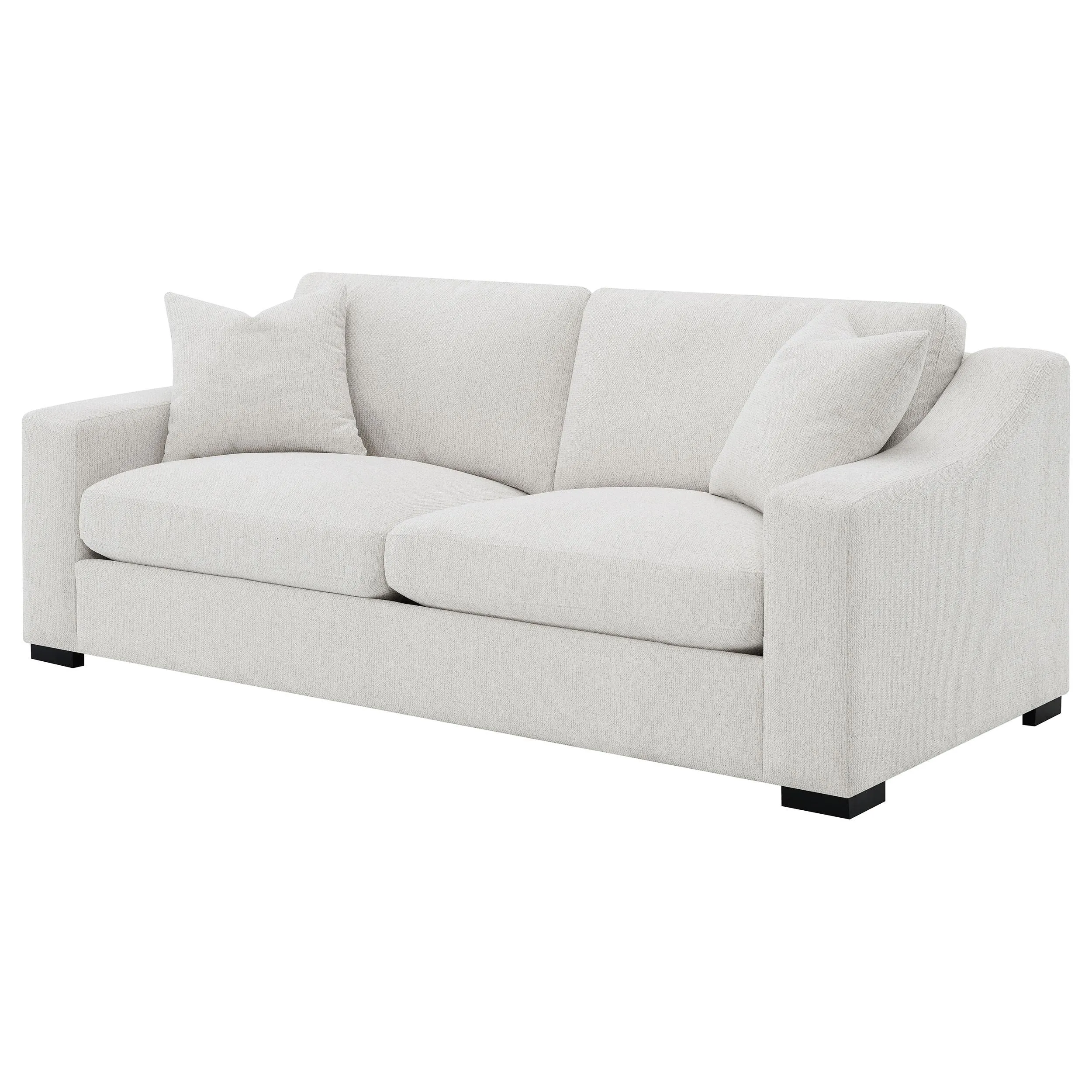 Ashlyn Sand Fabric Upholstered Track Arm Sofa - Image 3