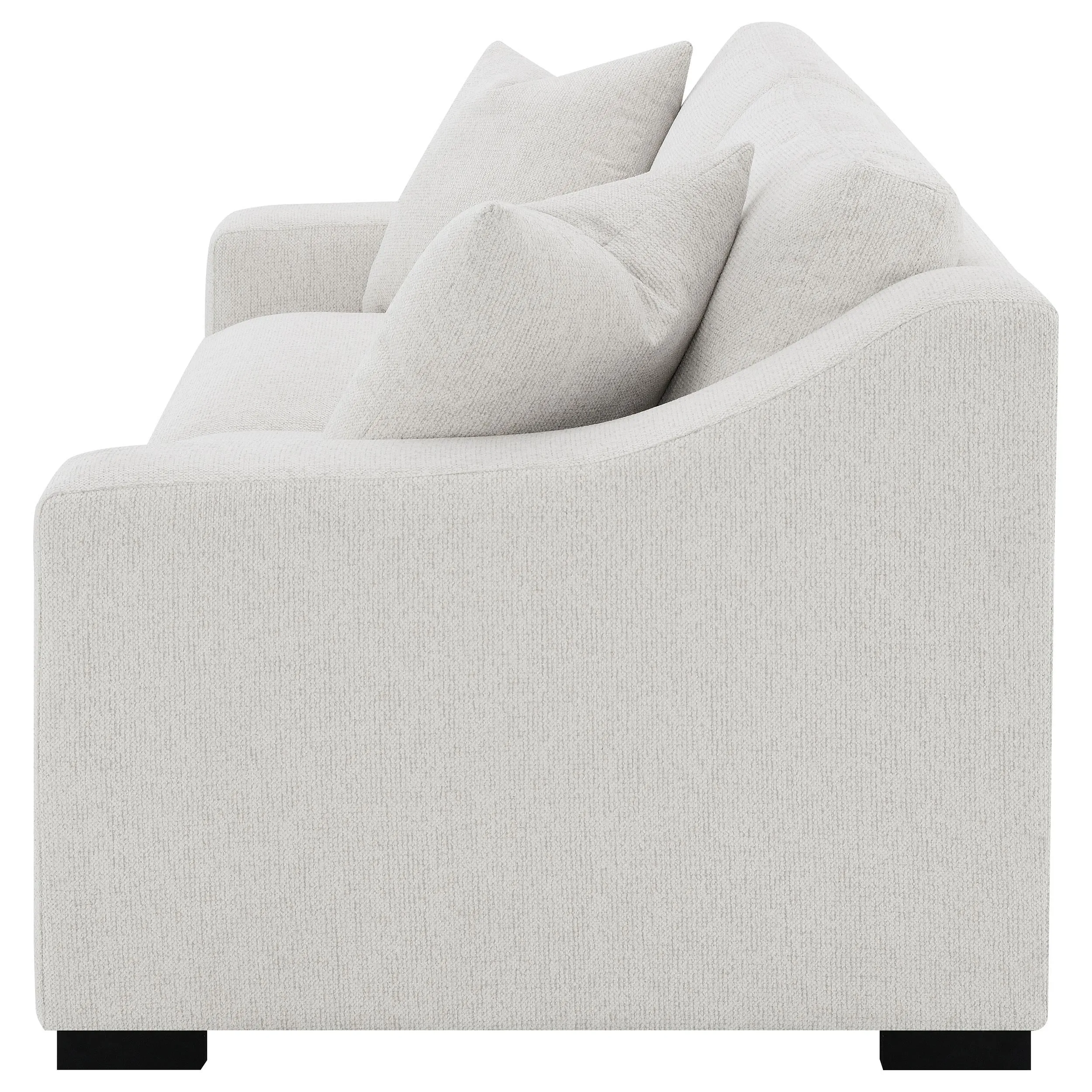 Ashlyn Sand Fabric Upholstered Track Arm Sofa - Image 4