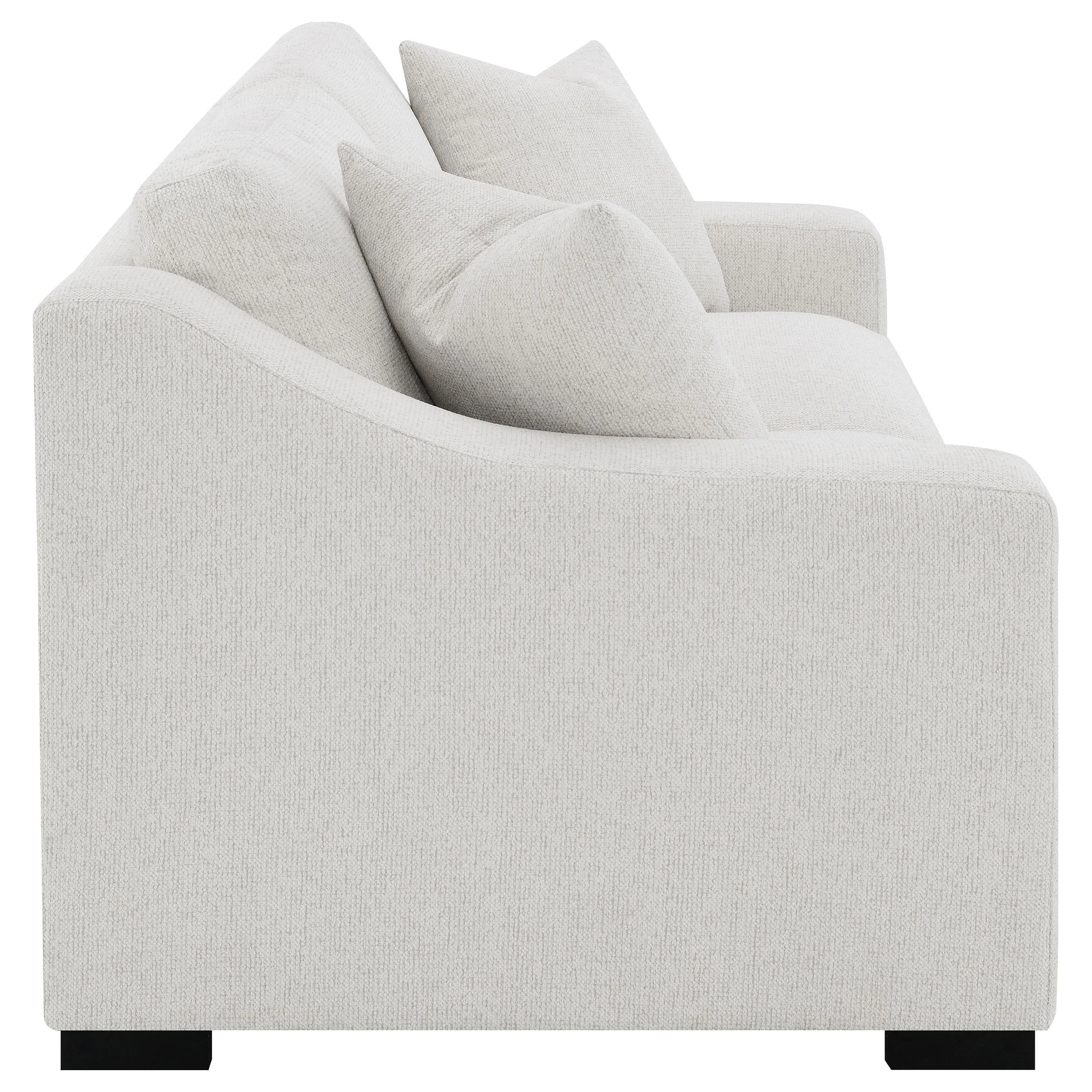 Ashlyn Sand Fabric Upholstered Track Arm Sofa - Image 7