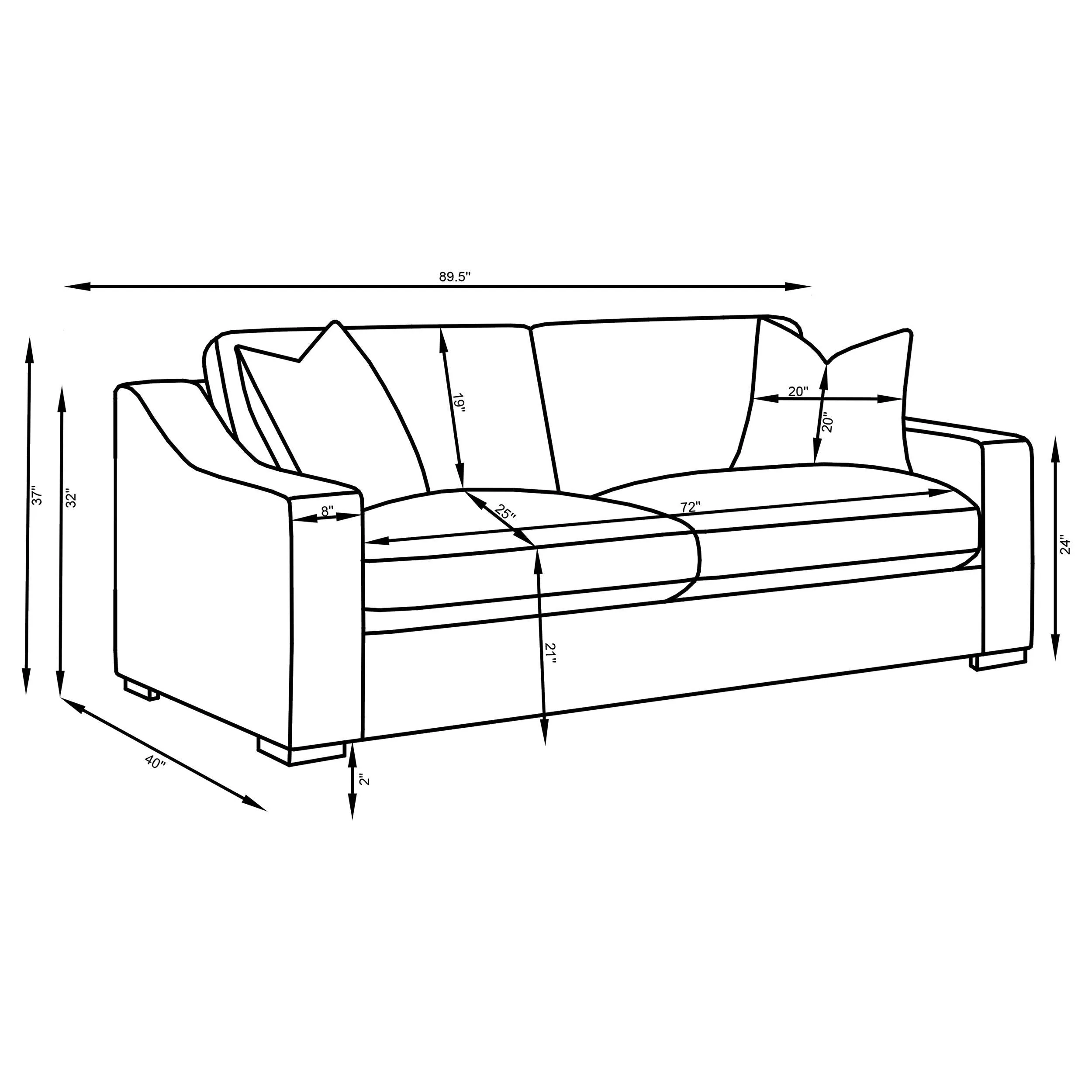 Ashlyn Sand Fabric Upholstered Track Arm Sofa - Image 9