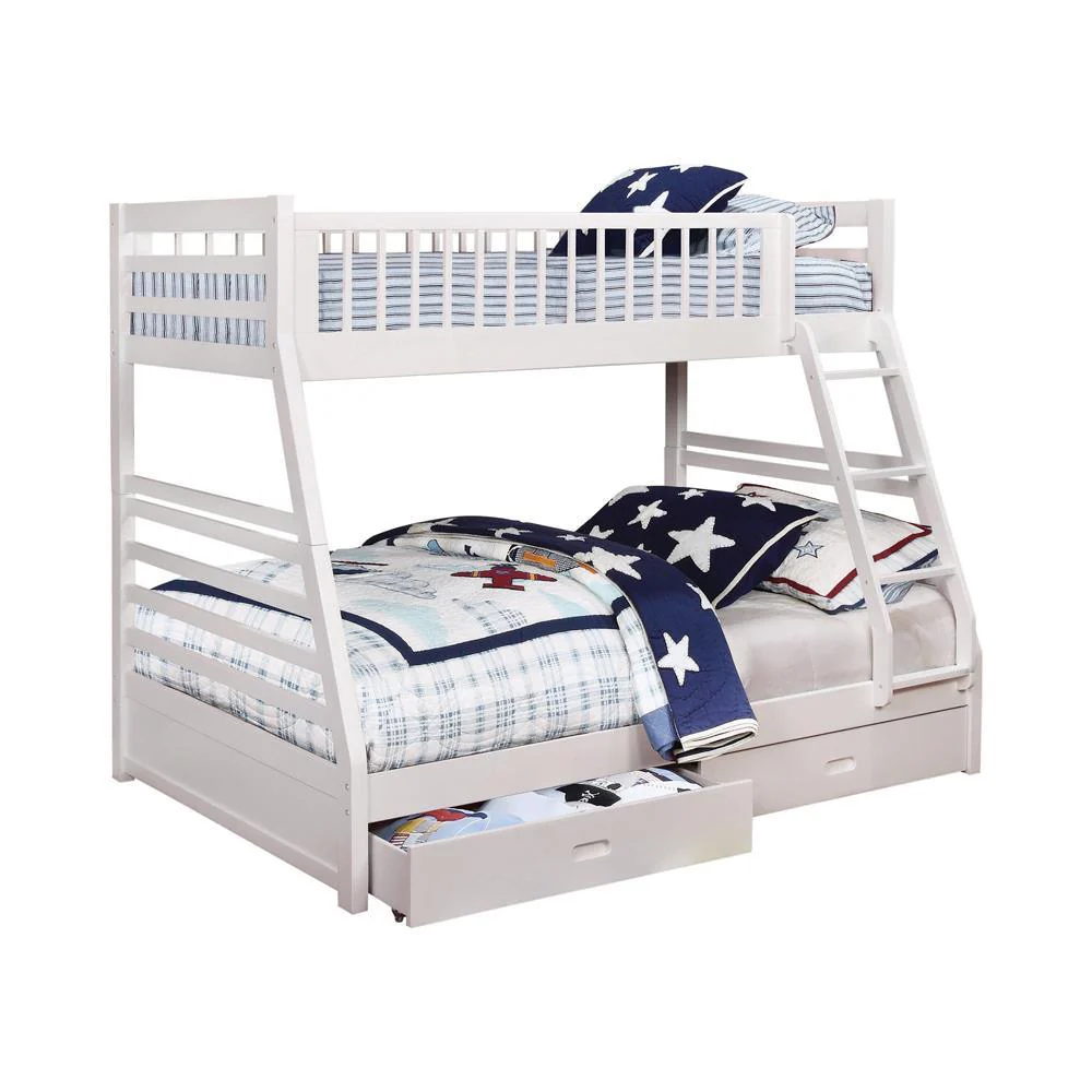 Ashton White Twin over Full 2-Drawer Bunk Bed - Image 2