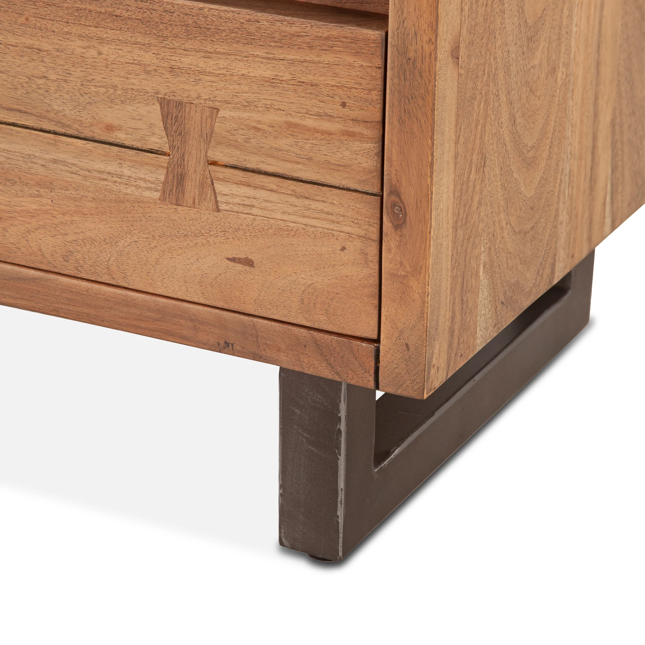 Aspen 24" Two Drawer Nightstand in Smoked Acacia - Image 5