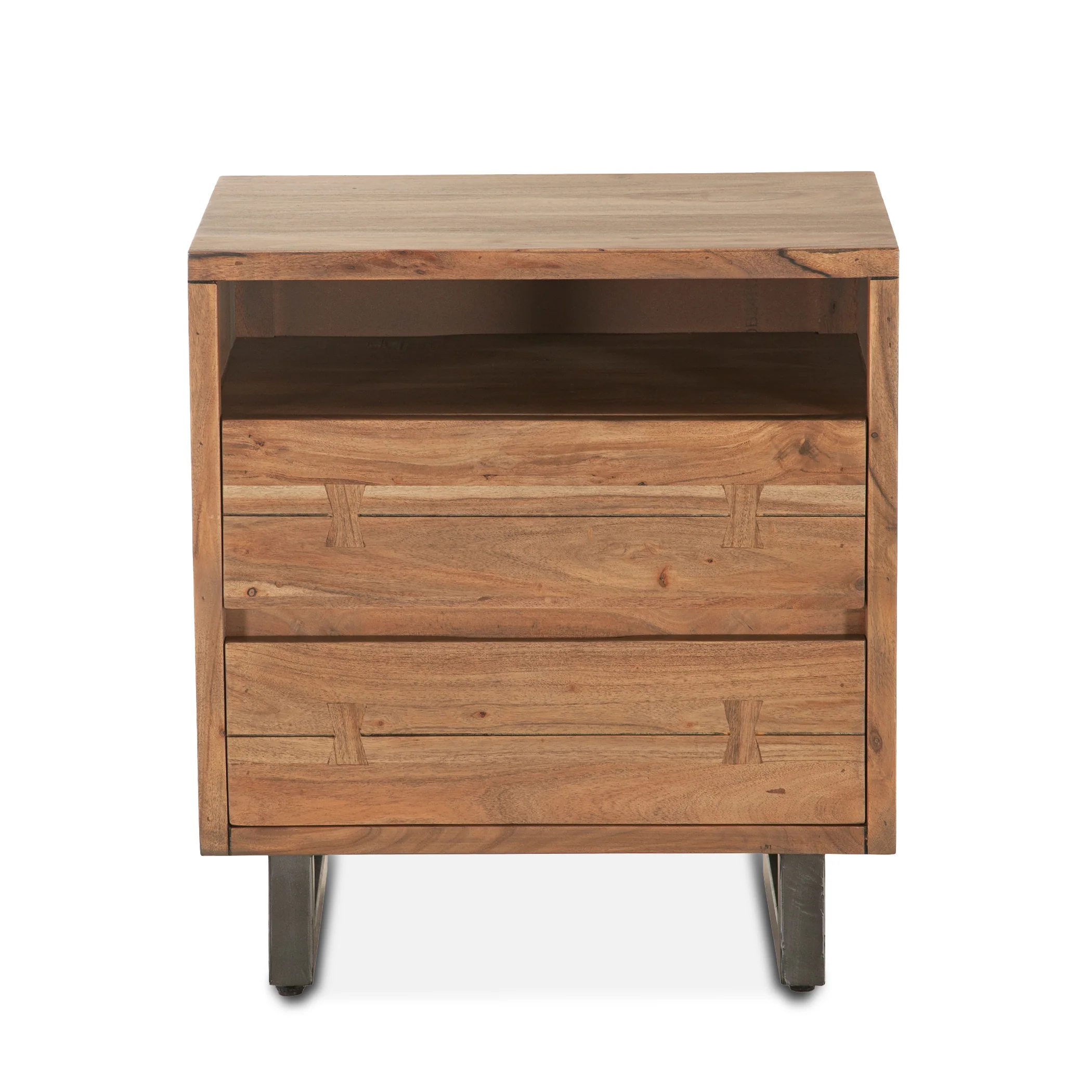 Aspen 24" Two Drawer Nightstand in Smoked Acacia - Image 8