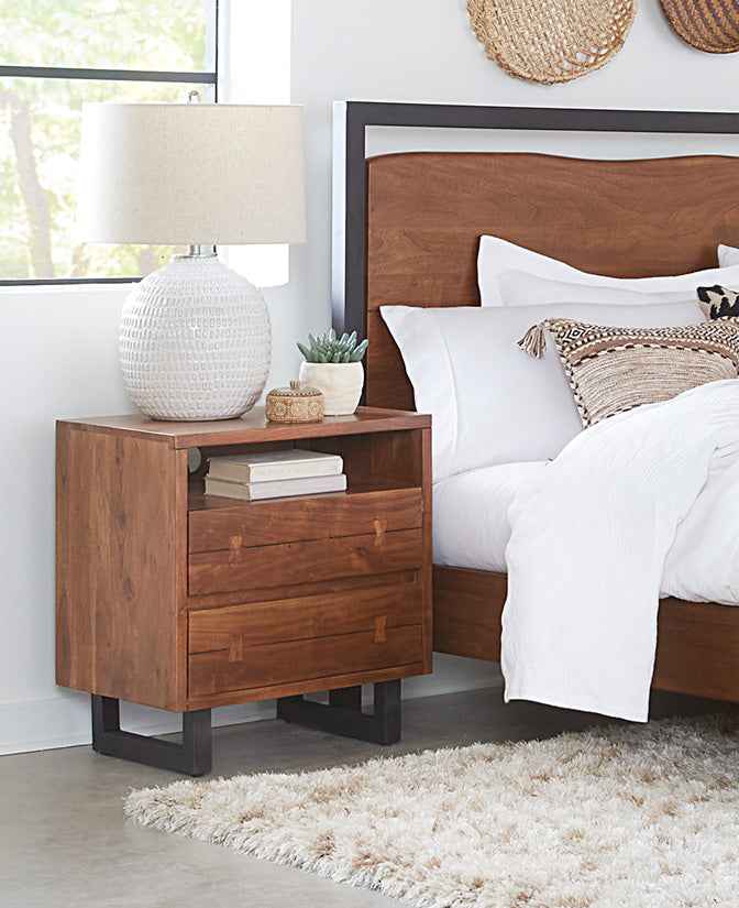 Aspen 24" Two Drawer Nightstand in Walnut - Image 3
