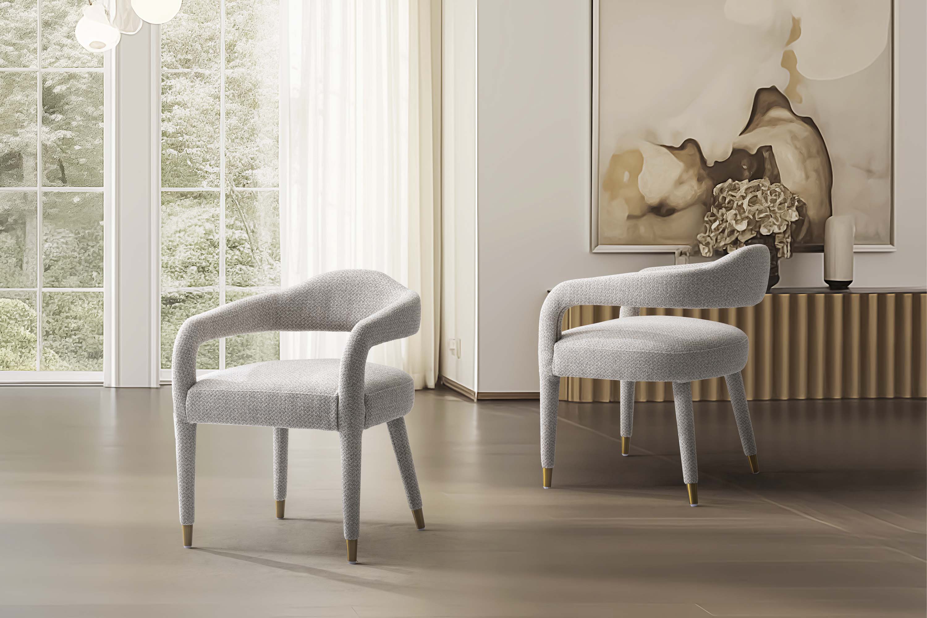 Aspen Dining Armchairs in Silver Lining (set of 2) - Image 2