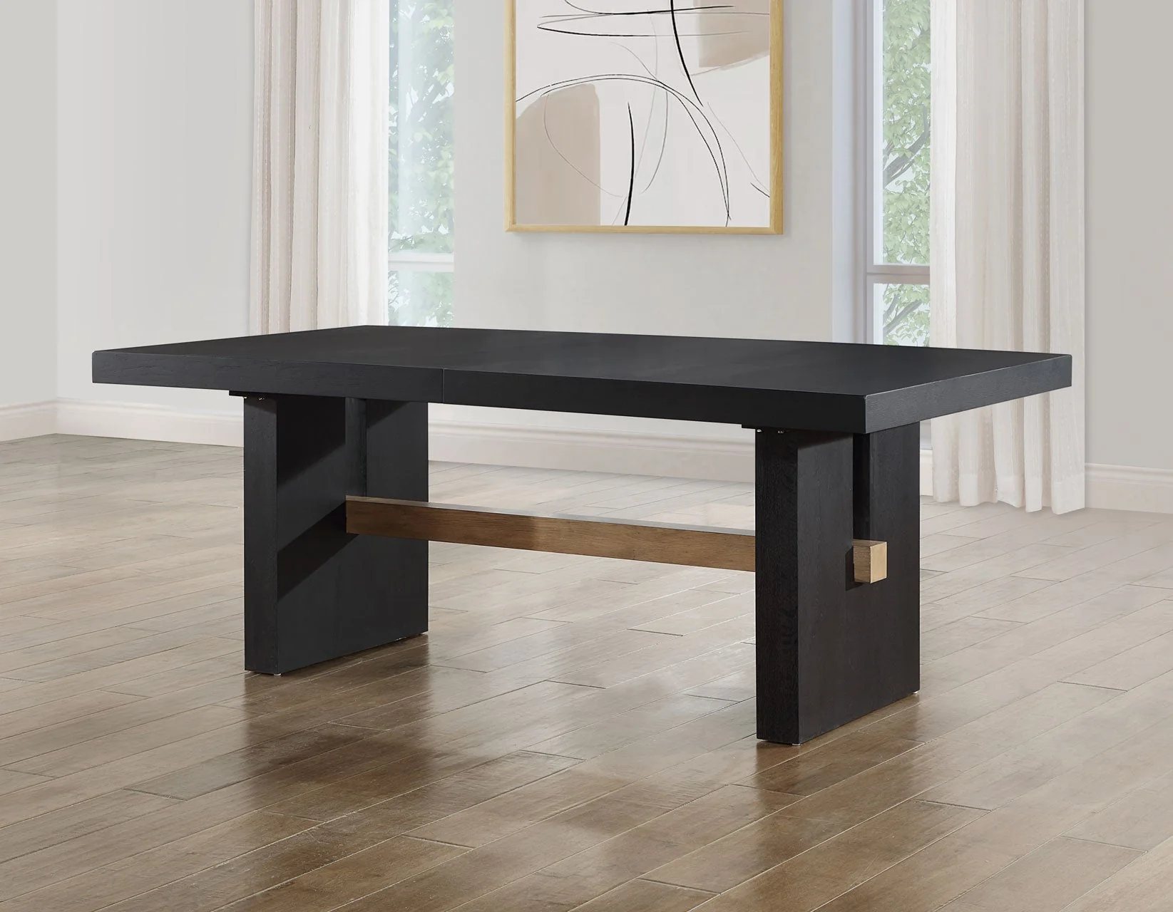 Aubrey 78-96″ Table w/18-inch Leaf, Black - Image 2