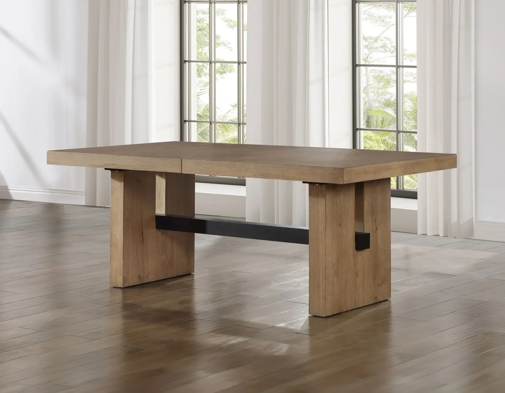 Aubrey 78-96″ Table w/18-inch Leaf, Waxed Driftwood - Image 2