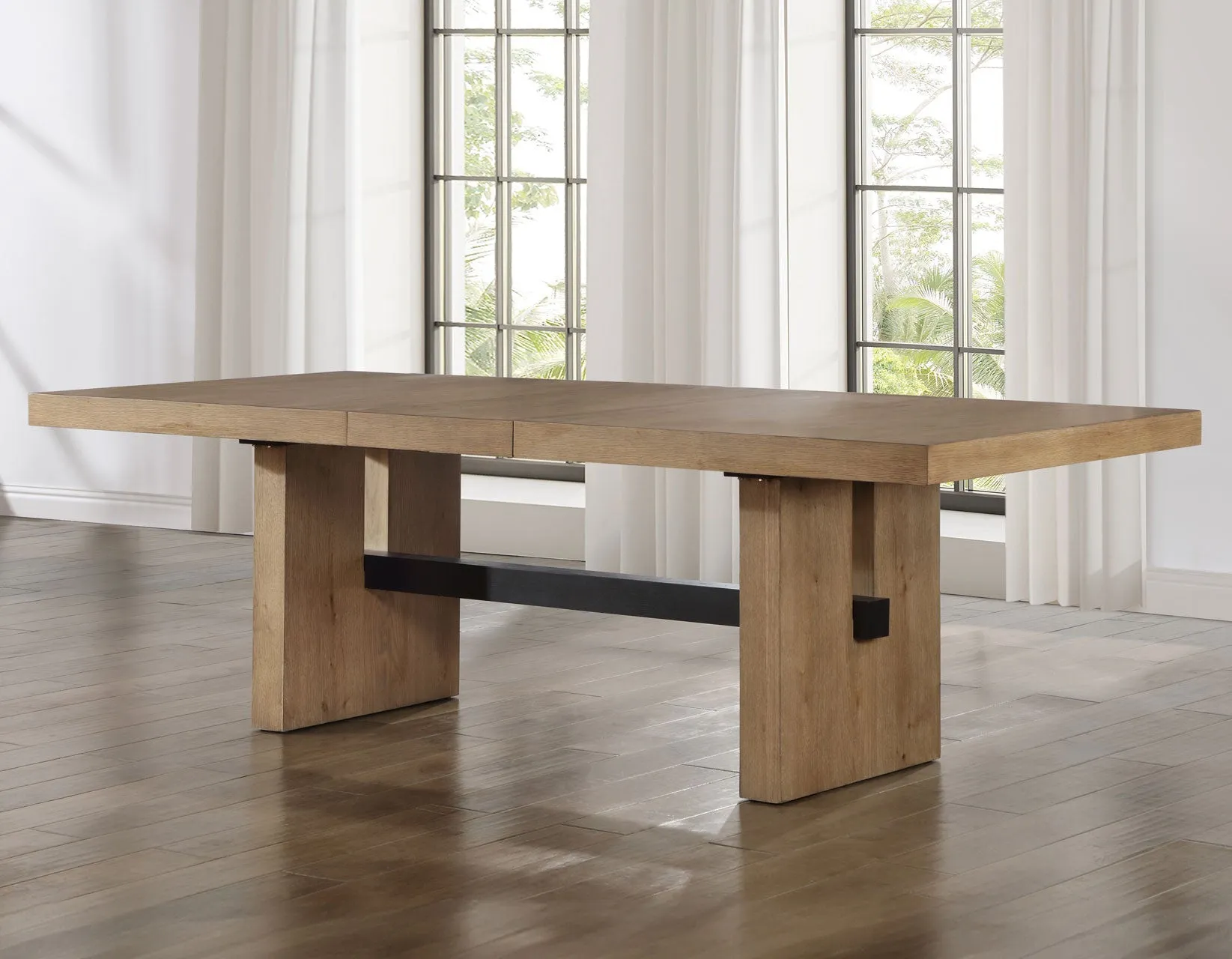 Aubrey 78-96″ Table w/18-inch Leaf, Waxed Driftwood - Image 4
