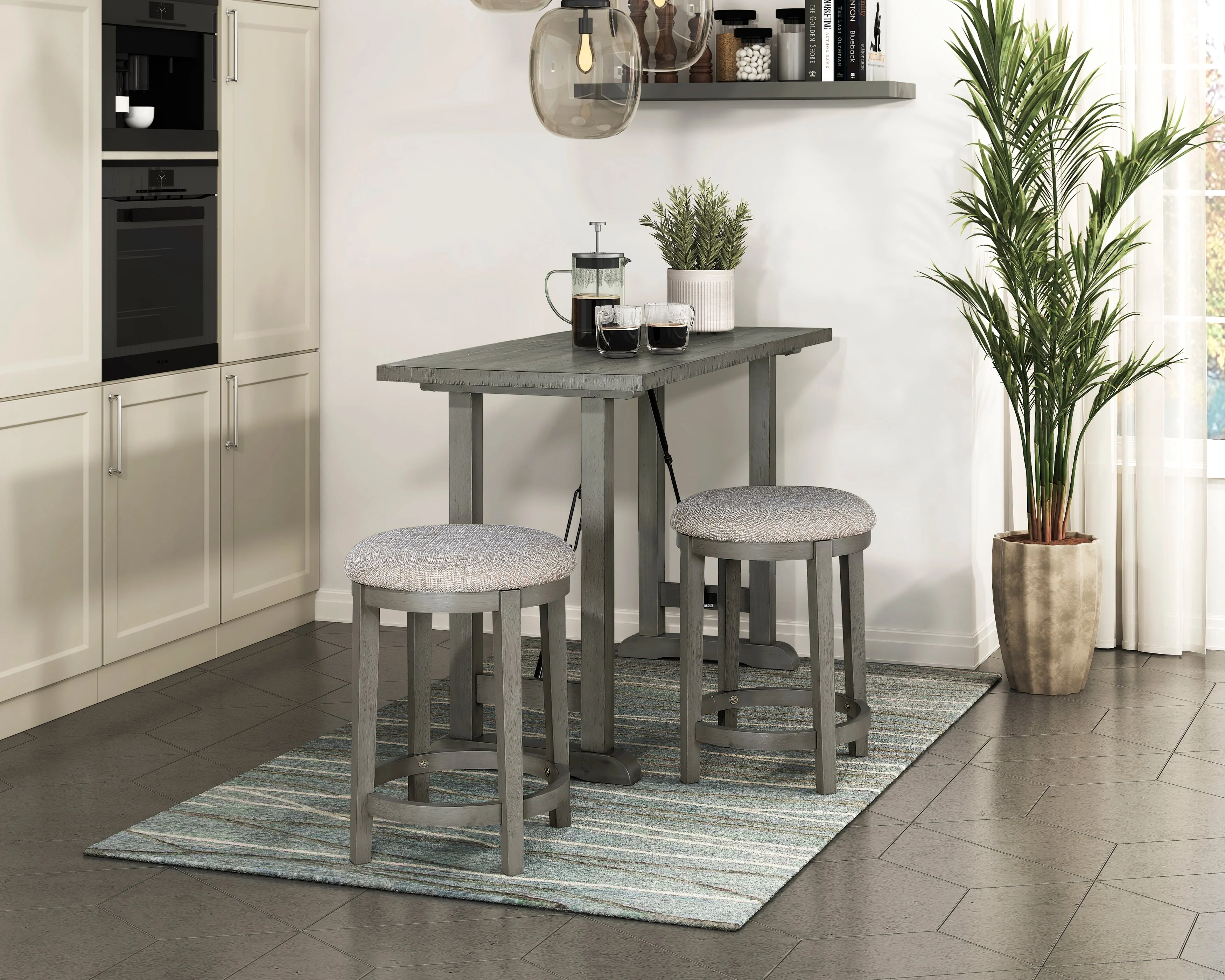Auburndale Light Gray Counter Height Set - Image 6