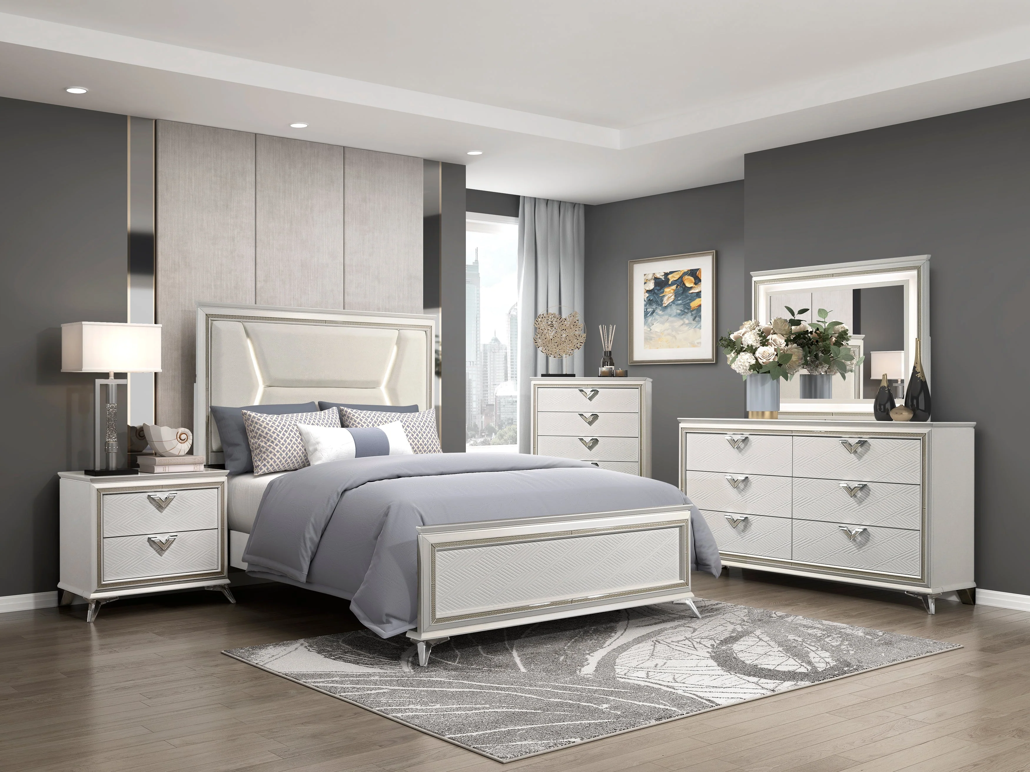 Audra White California King Panel Bed - Image 7