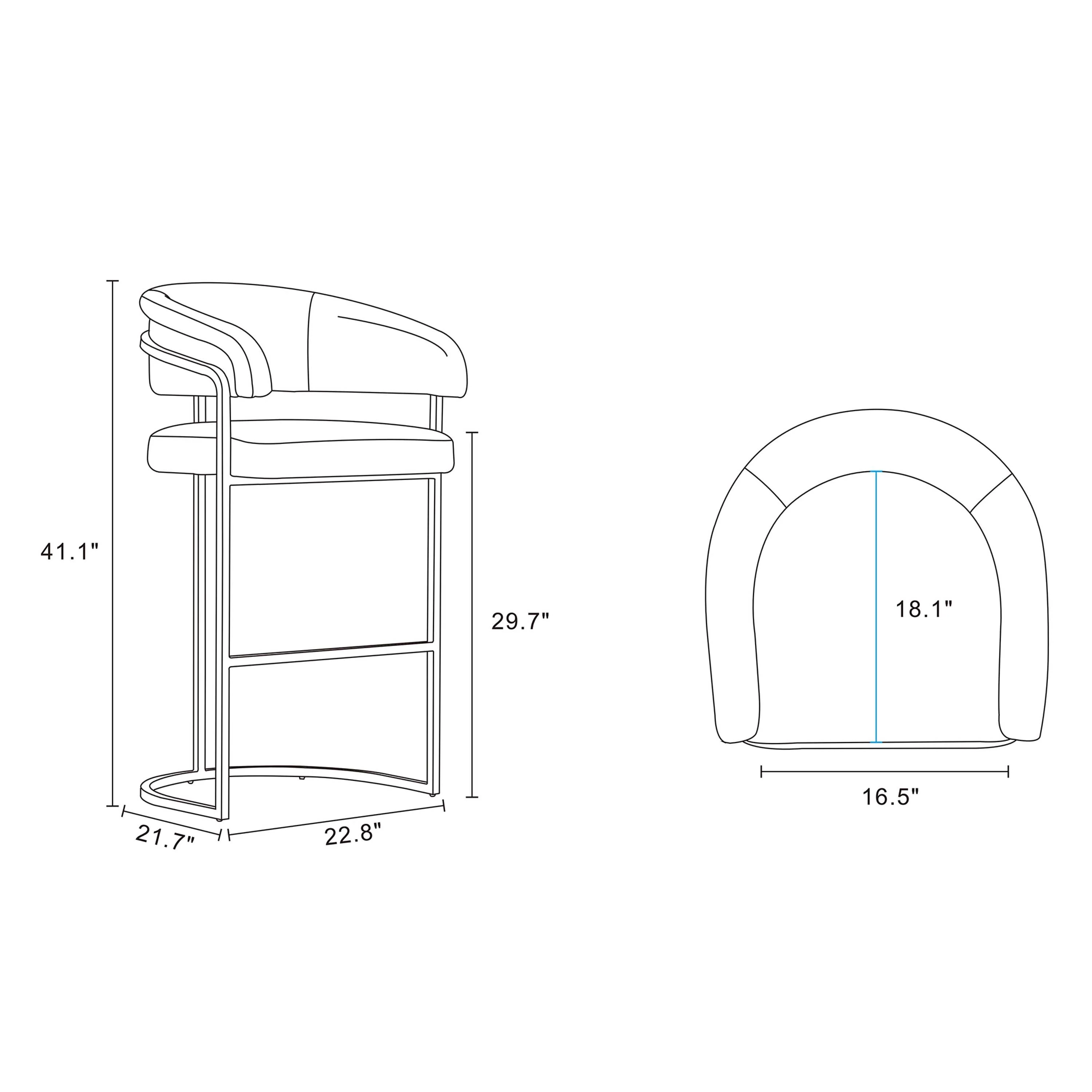 Augusta Barstool in White (set of 3) - Image 3
