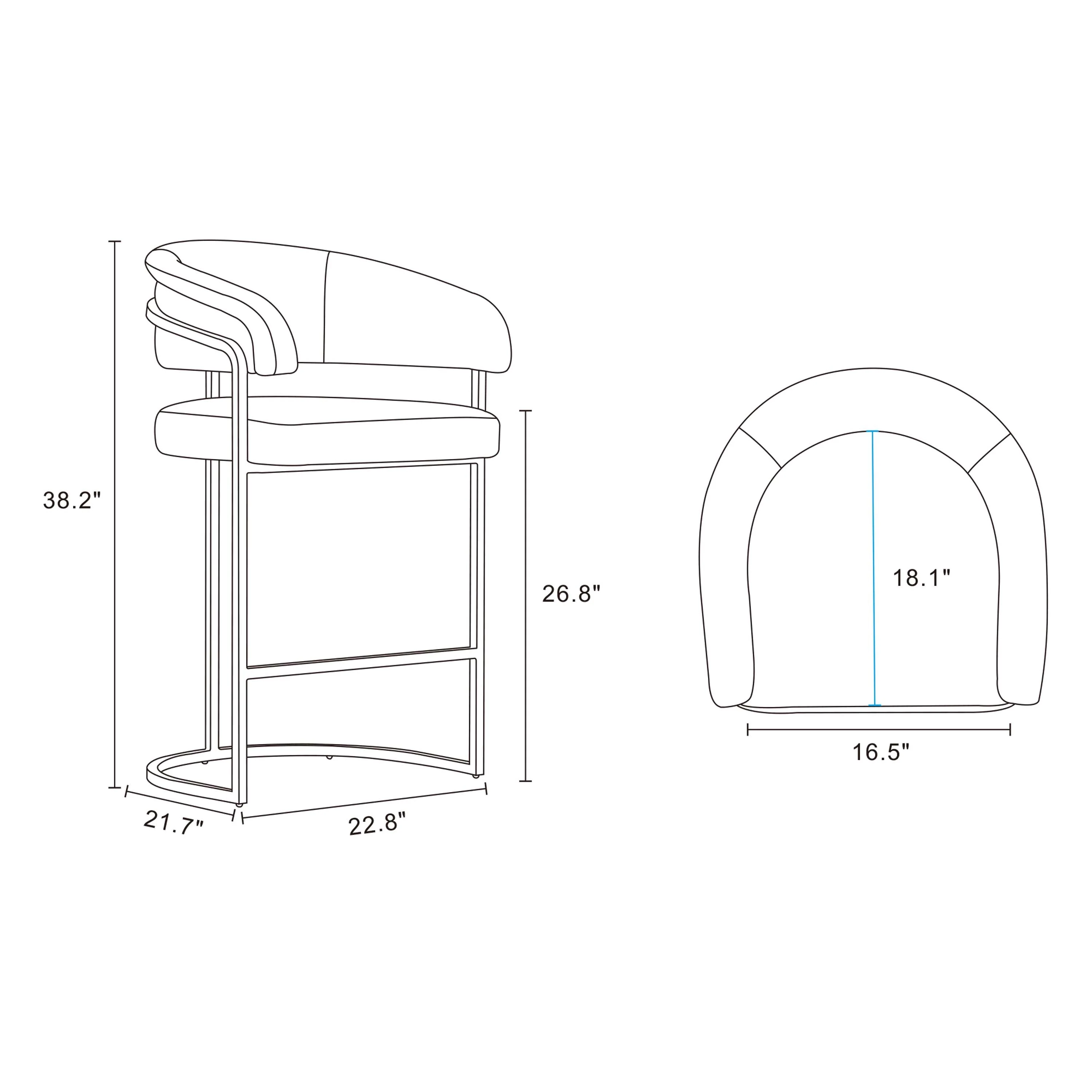 Augusta Counter Stool in Light Grey - Image 3