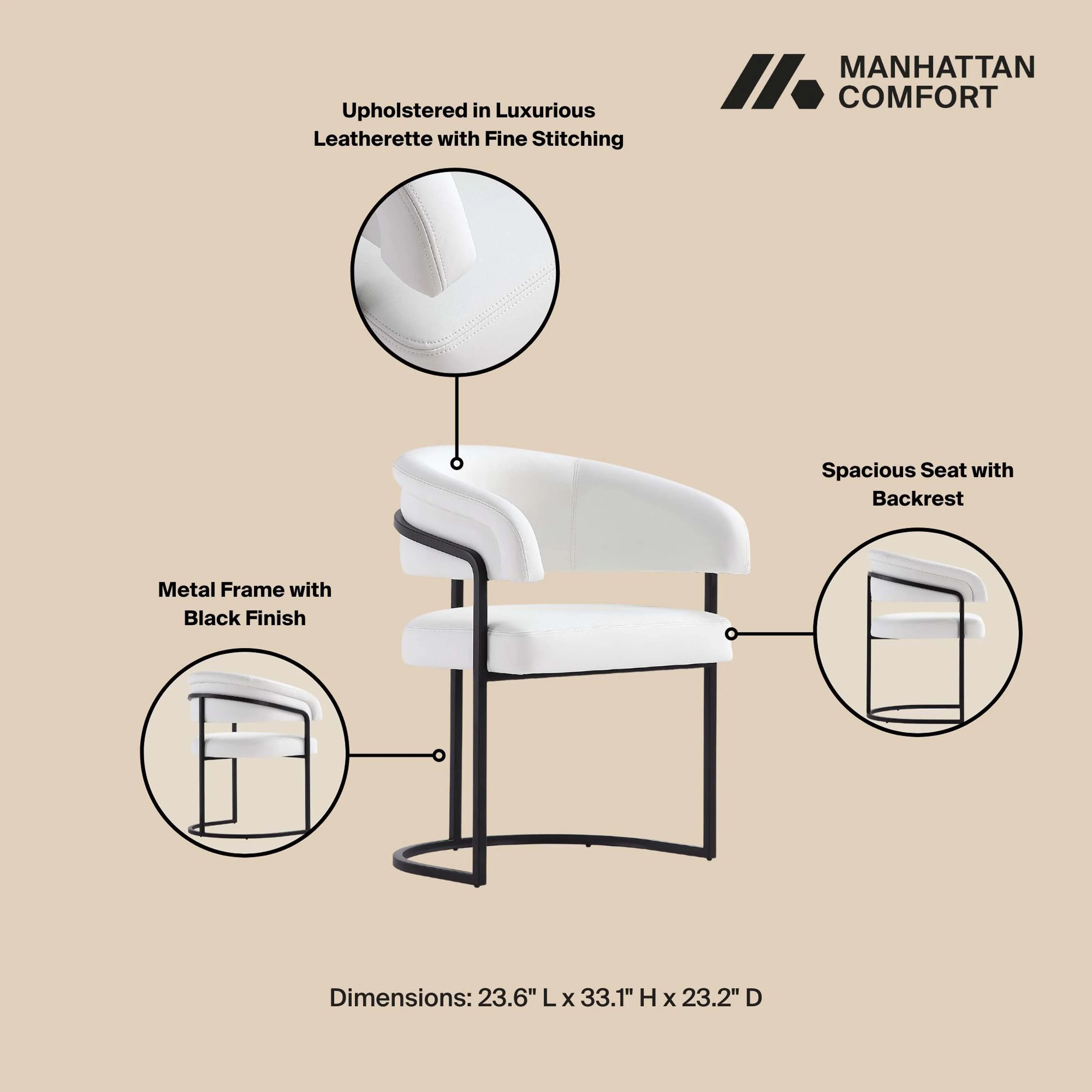 Augusta Dining Chair in White (set of 6) - Image 4