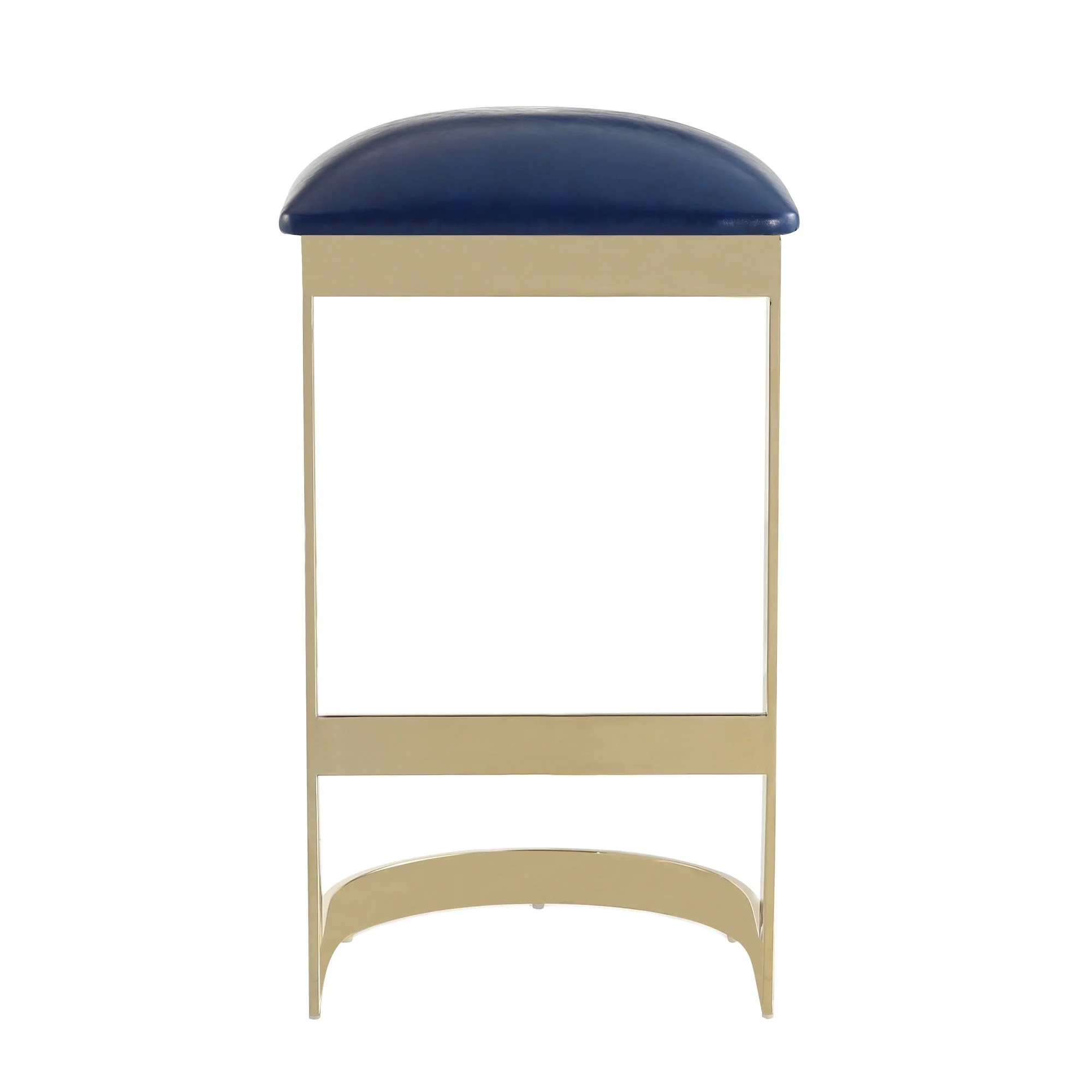Aura Bar Stool in Blue and Polished Brass (set of 3) - Image 5