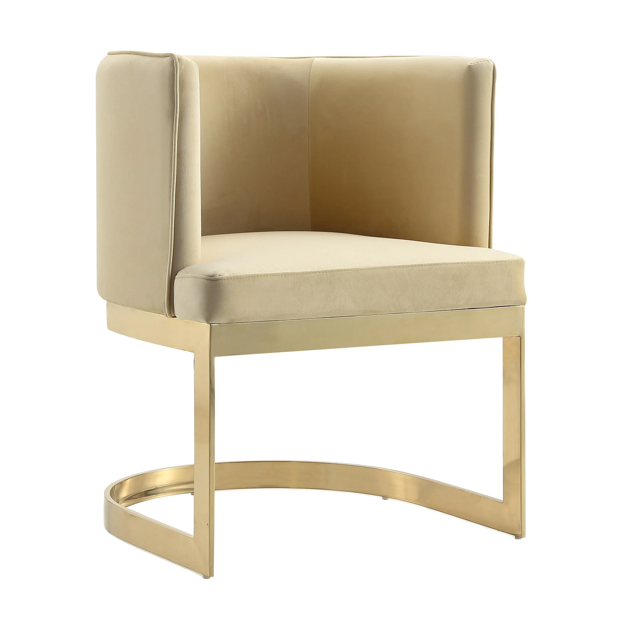 Aura Dining Chair in Sand and Polished Brass (set of 2) - Image 4