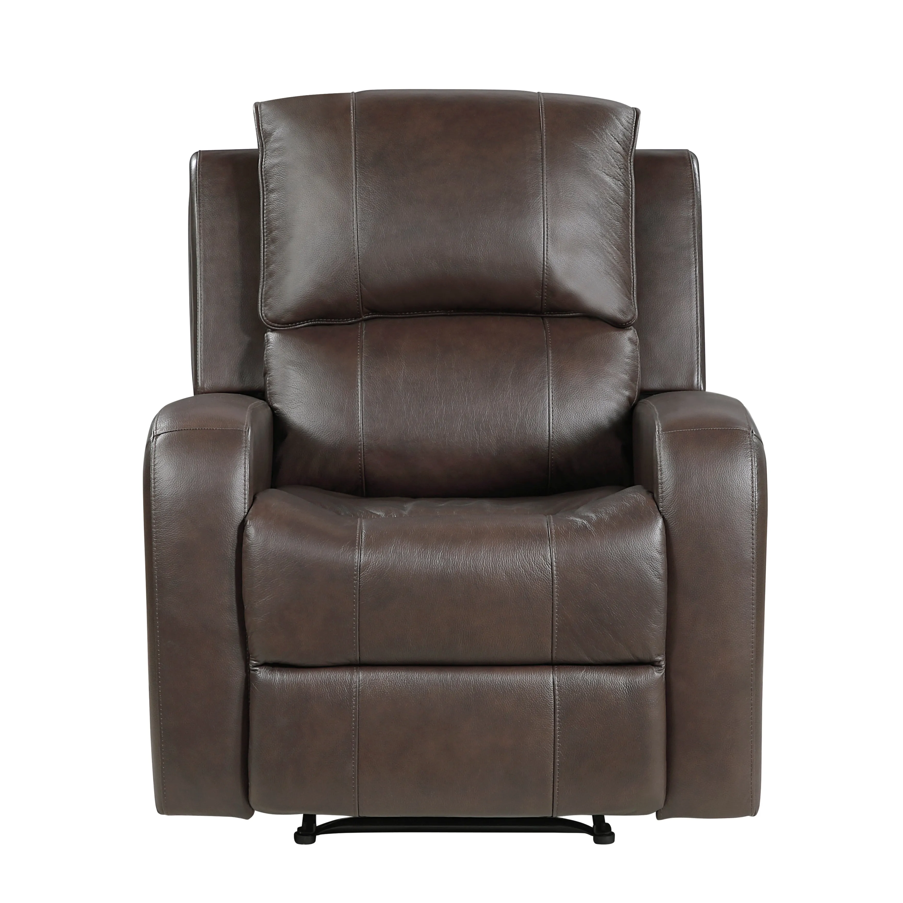 Austin Brown Genuine Leather Reclining Chair - Image 13