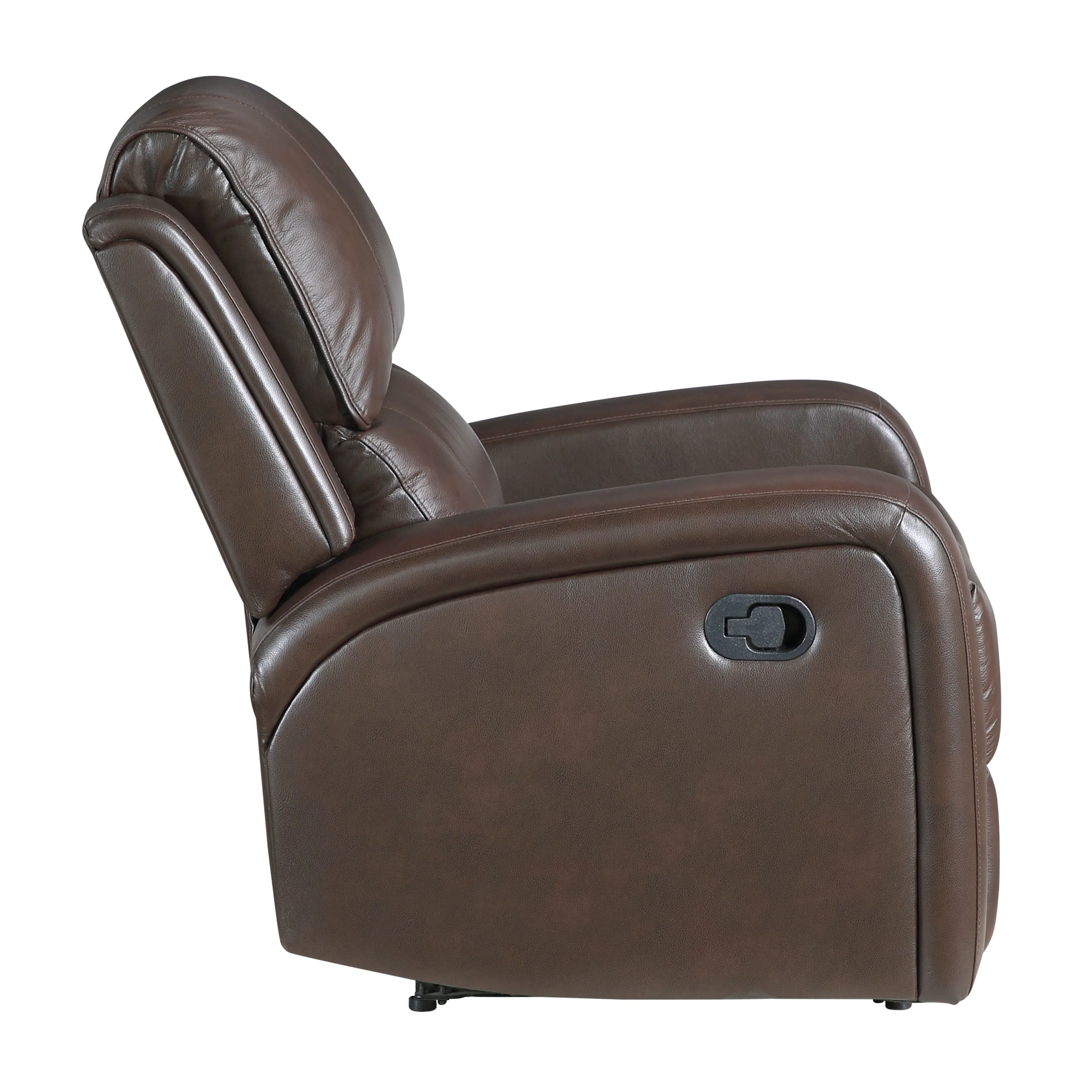 Austin Brown Genuine Leather Reclining Chair - Image 2