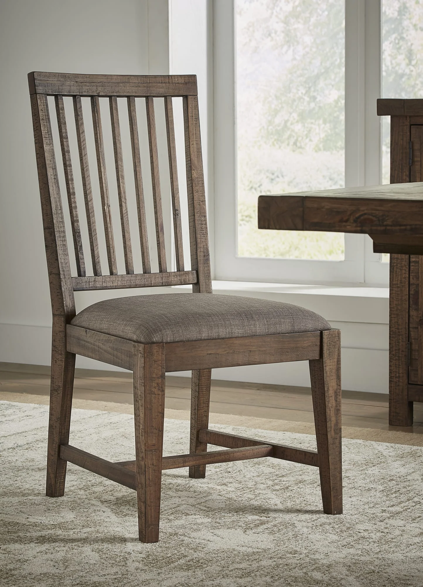 Autumn Flint Oak Solid Wood Upholstered Dining Chair (Set of 2) - Image 2