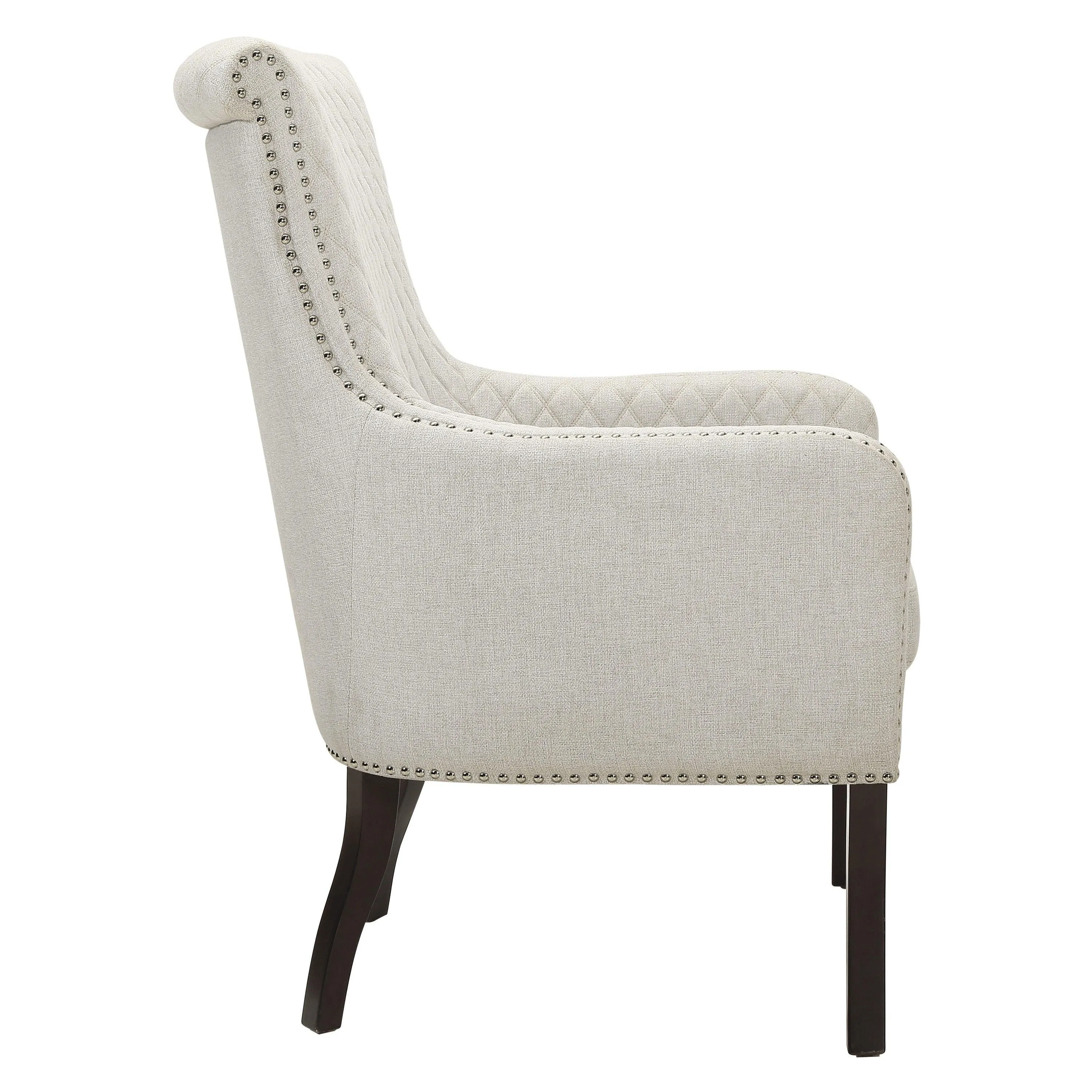 Avalon Beige Quilted Accent Chair - Image 4