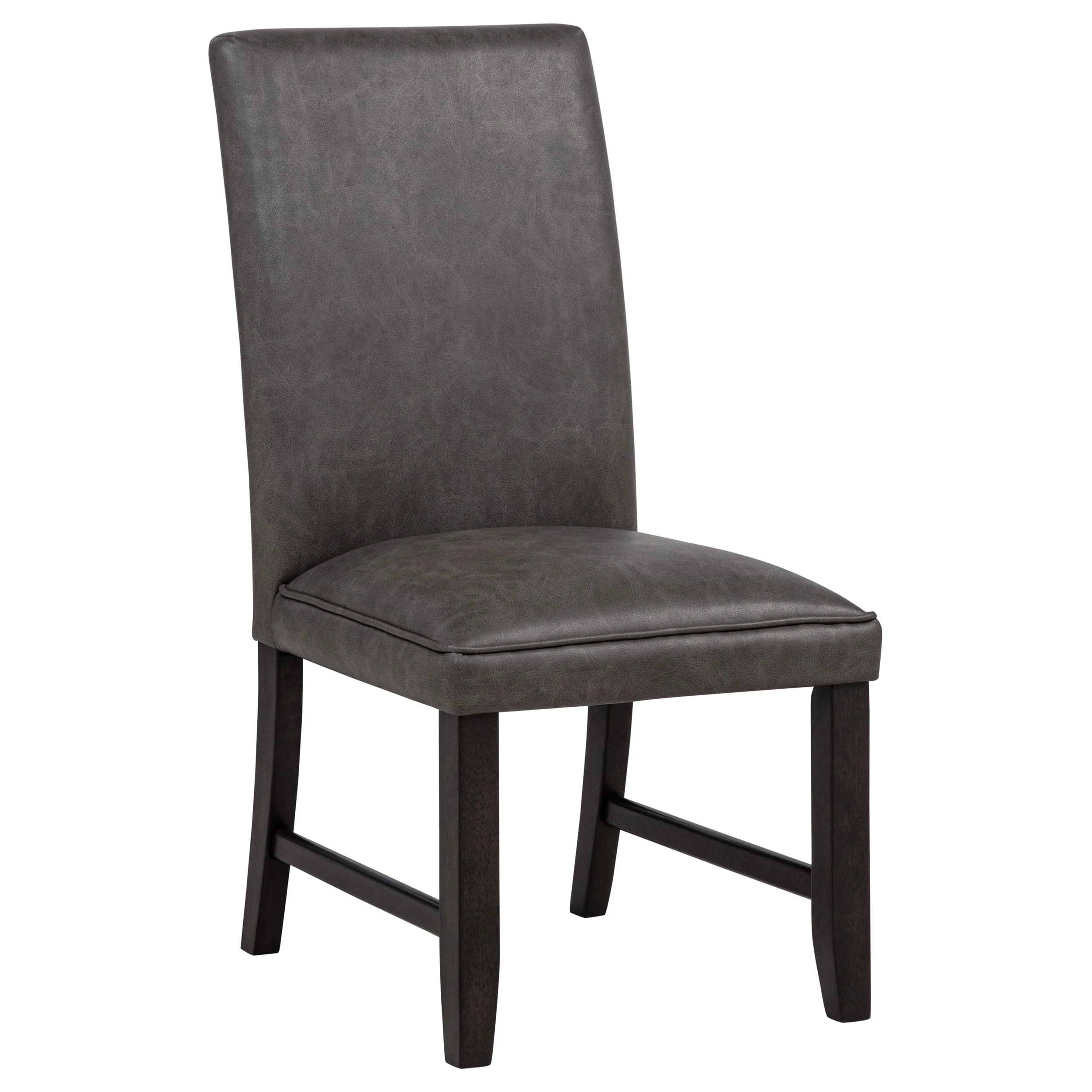 Averill Dark Grey Faux Leather Upholstered Dining Side Chair (Set of 2) - Image 3