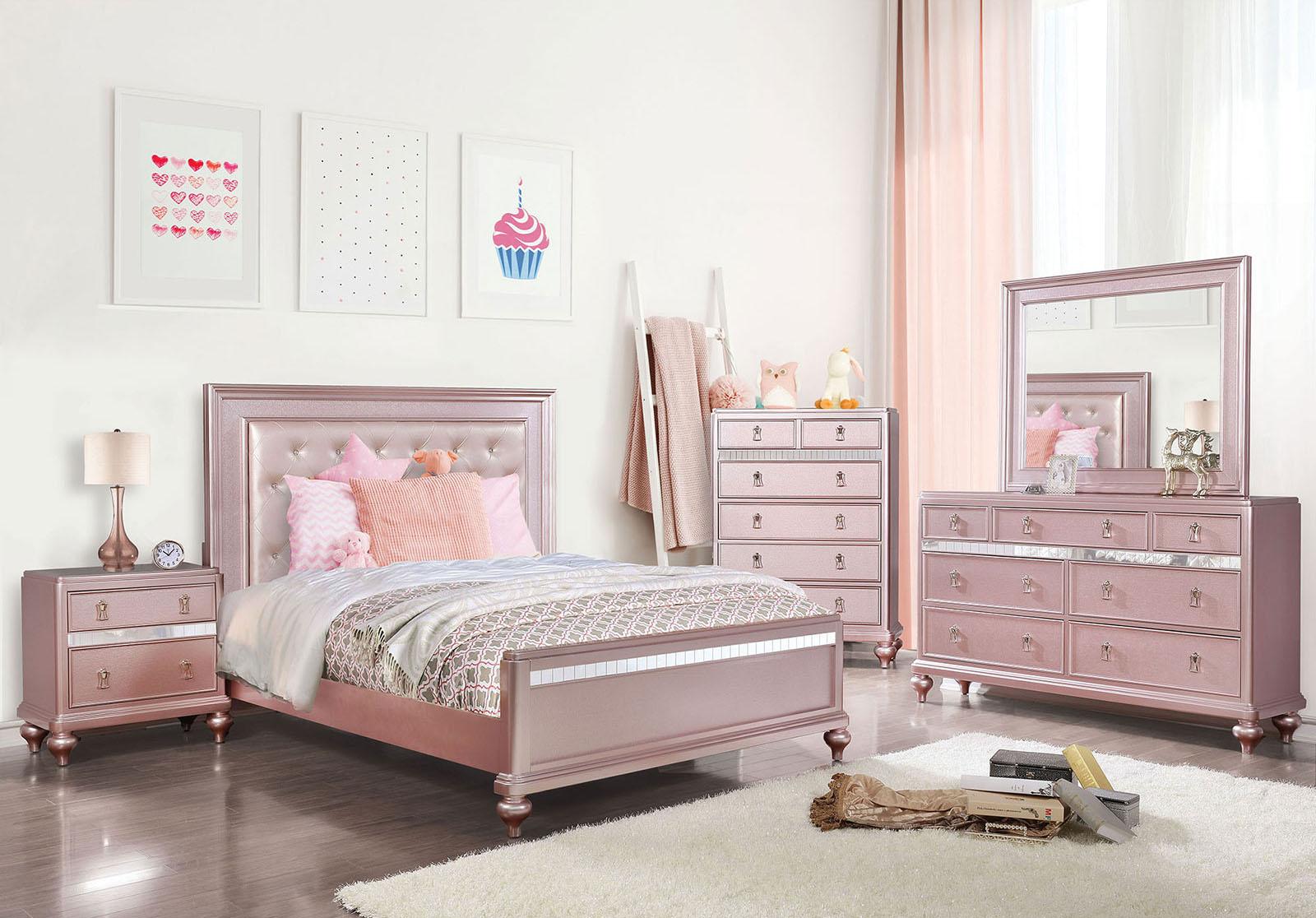 Avior Rose Gold Queen Bed - Image 2