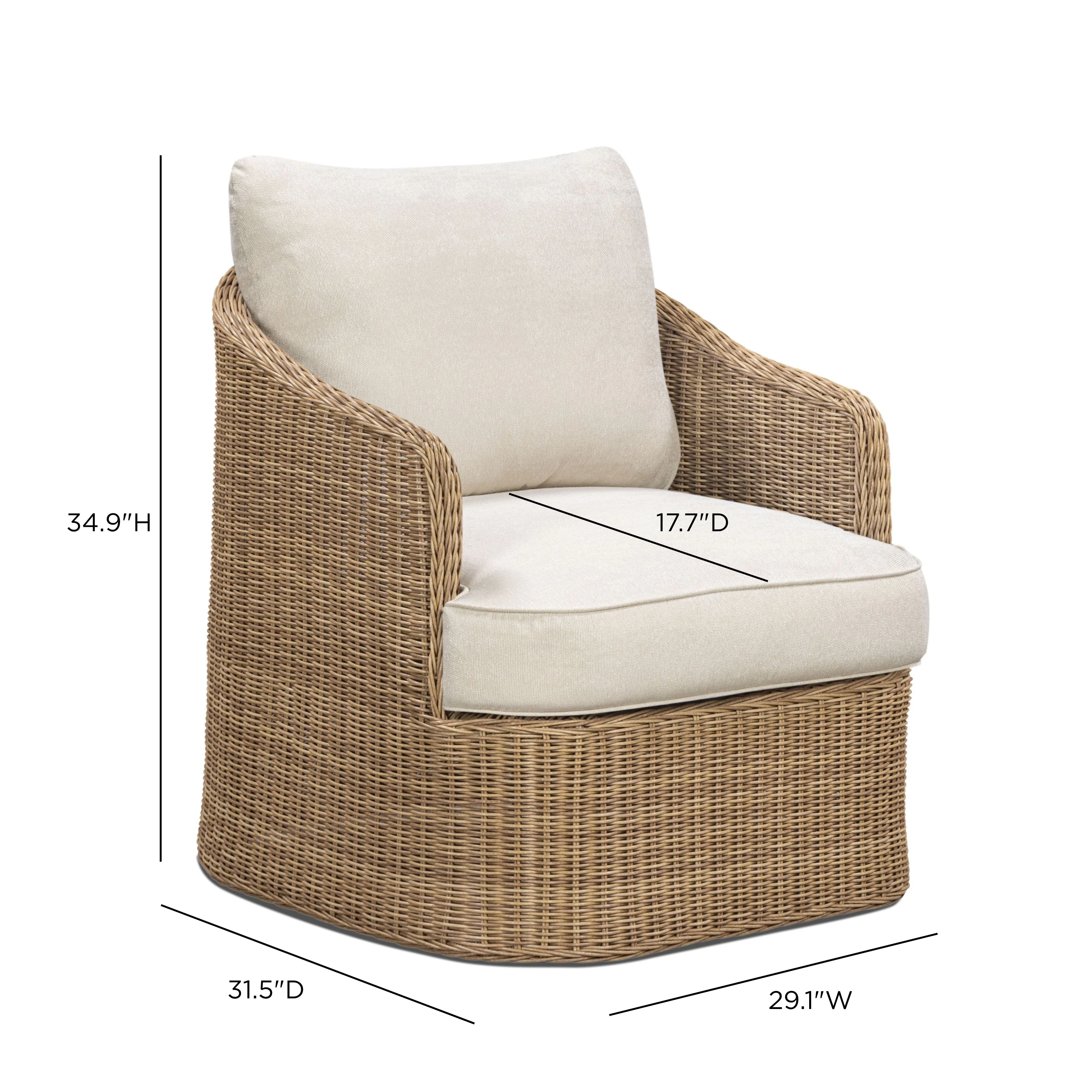 Axel Cream Boucle Outdoor Accent Chair - Image 6
