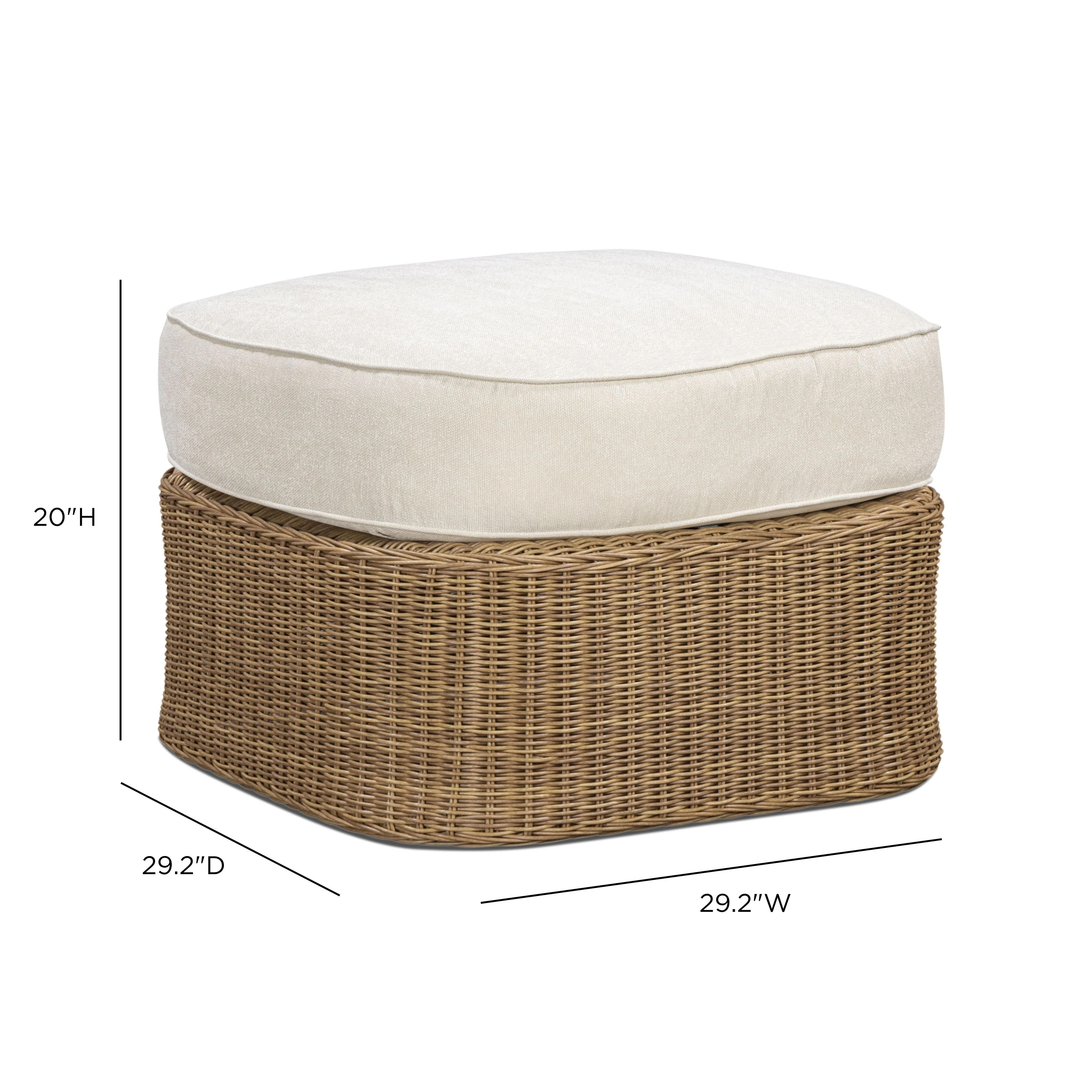 Axel Cream Boucle Outdoor Ottoman - Image 4