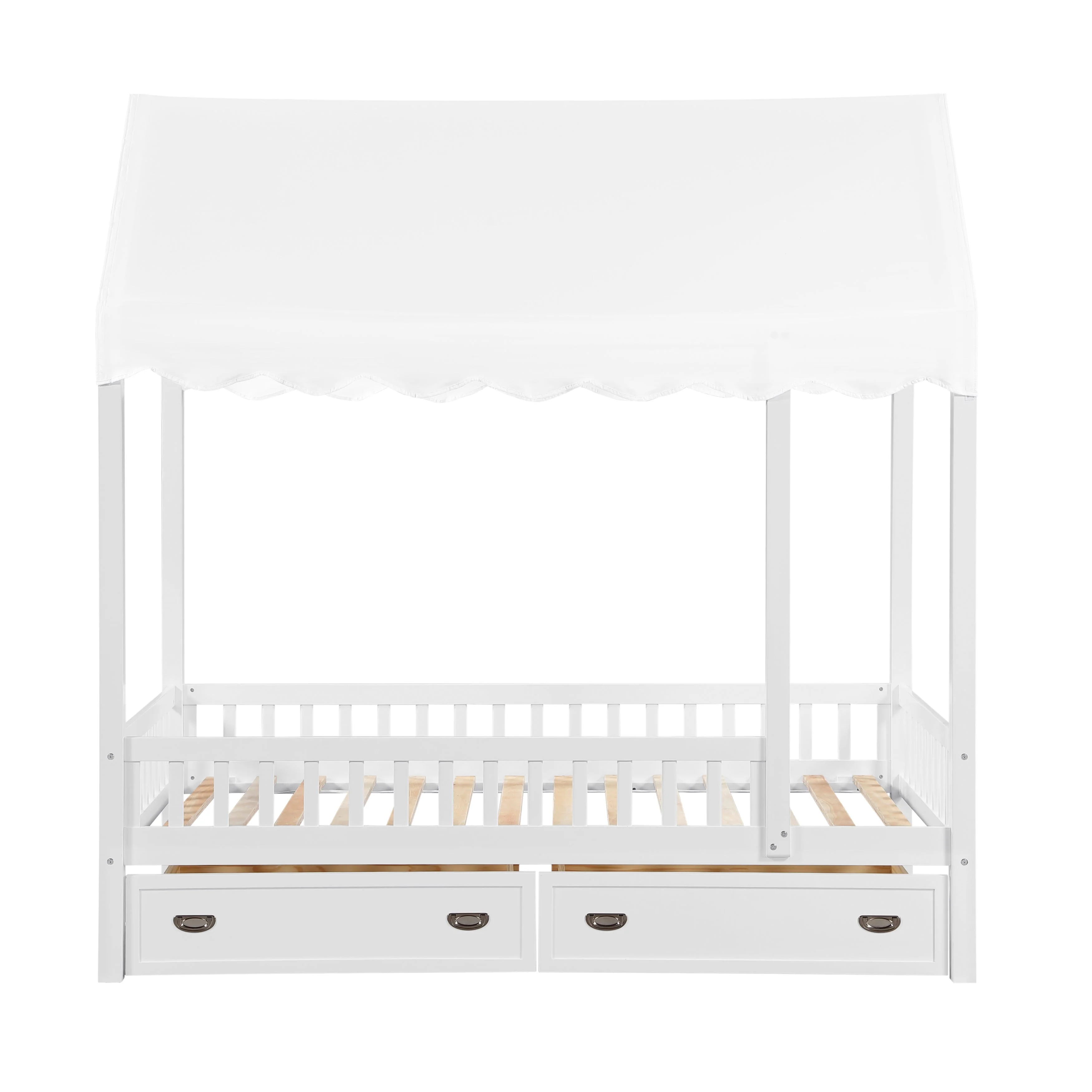 Sloane White Twin Canopy Platform Bed - Image 14