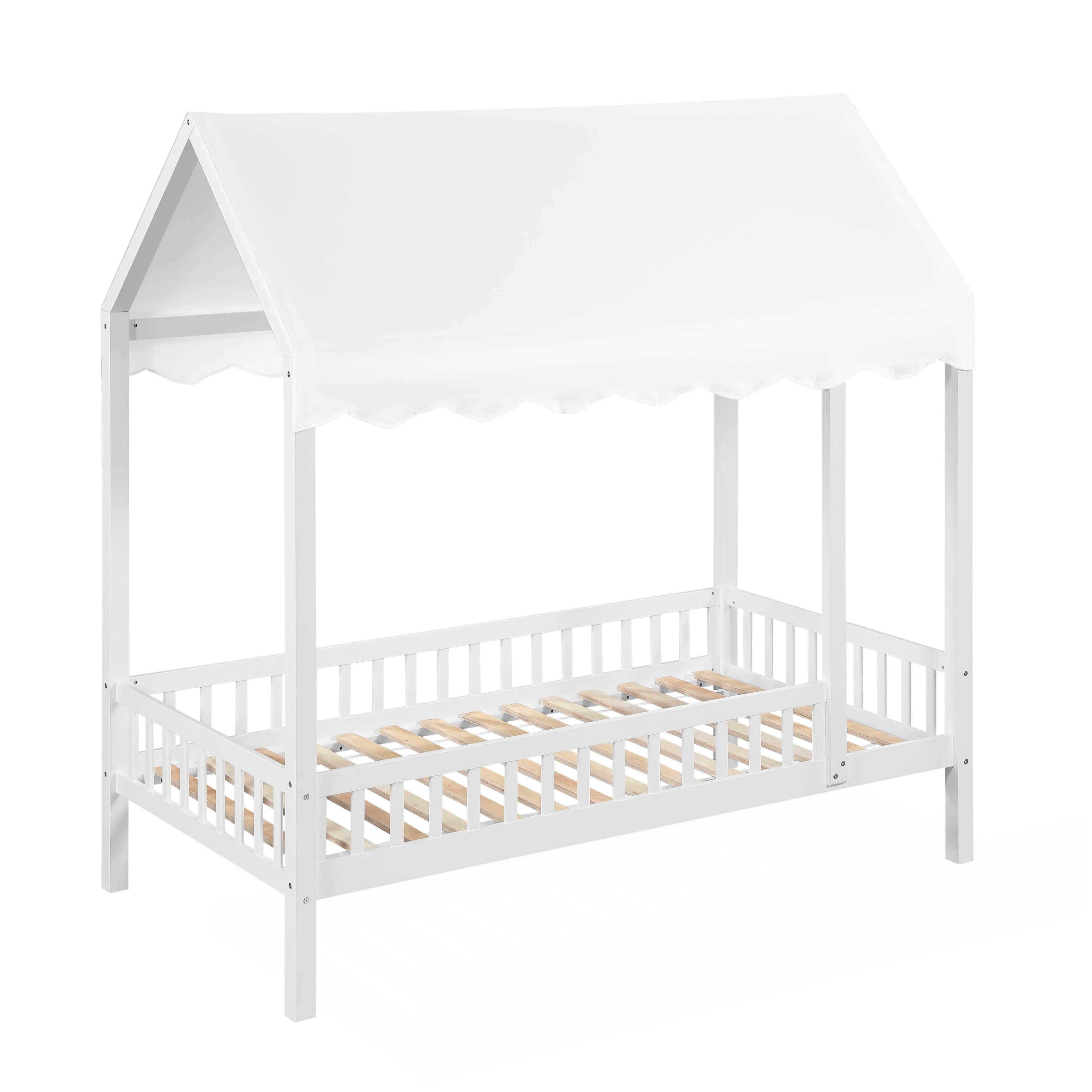 Sloane White Twin Canopy Platform Bed - Image 2