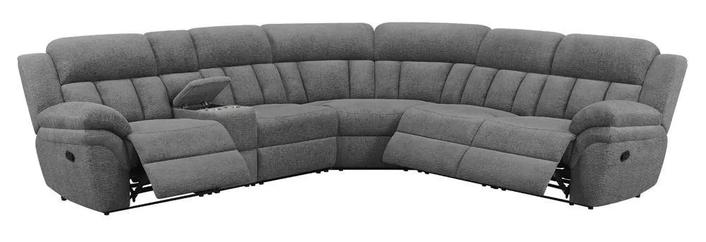 Bahrain Charcoal 6-piece Modular Reclining Sectional Sofa - Image 3