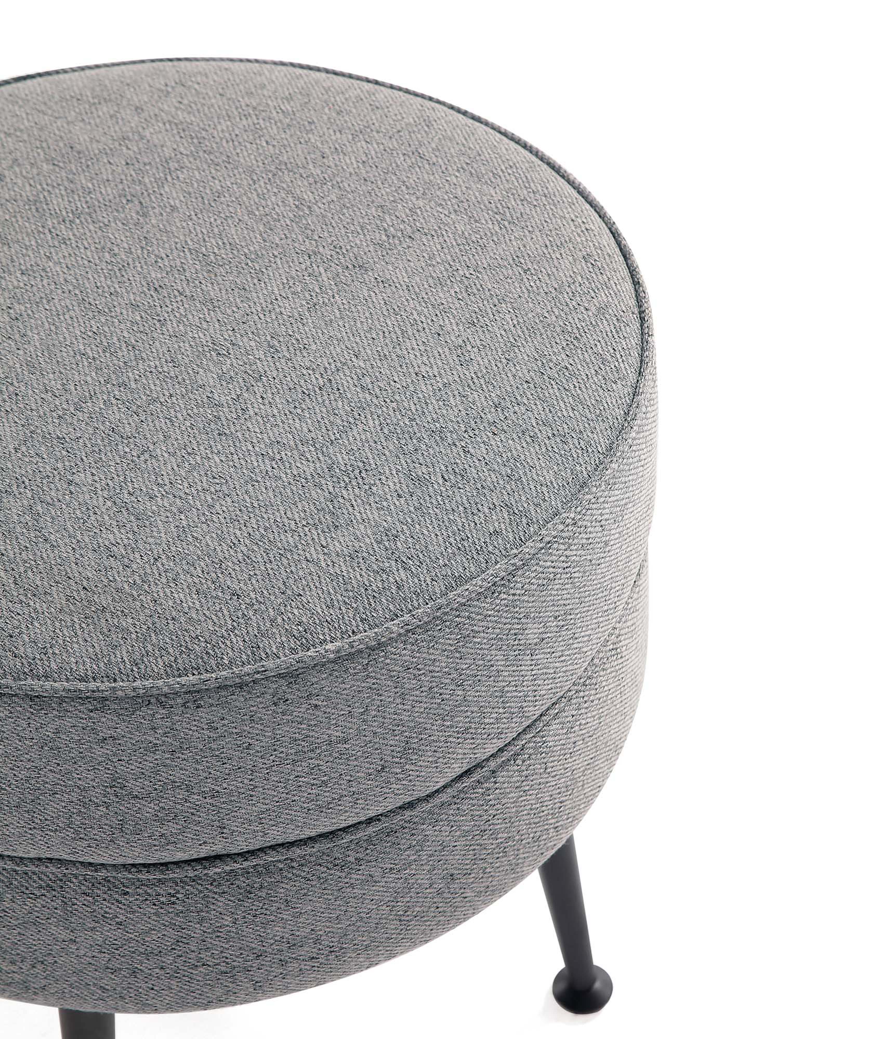 Bailey Ottoman in Grey with Black Feet (set of 2) - Image 6
