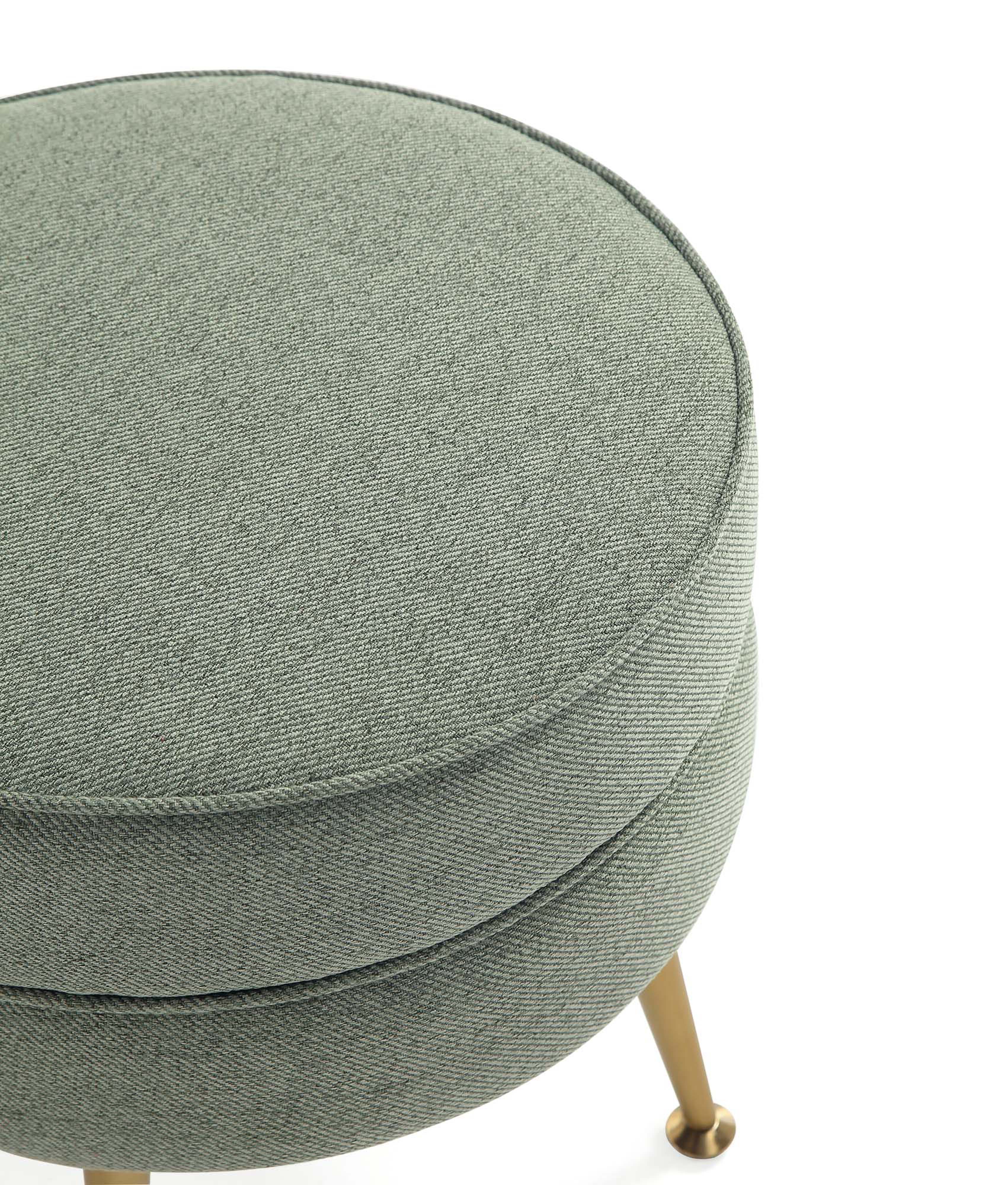 Bailey Ottoman in Sage Green with Gold Feet (set of 2) - Image 6