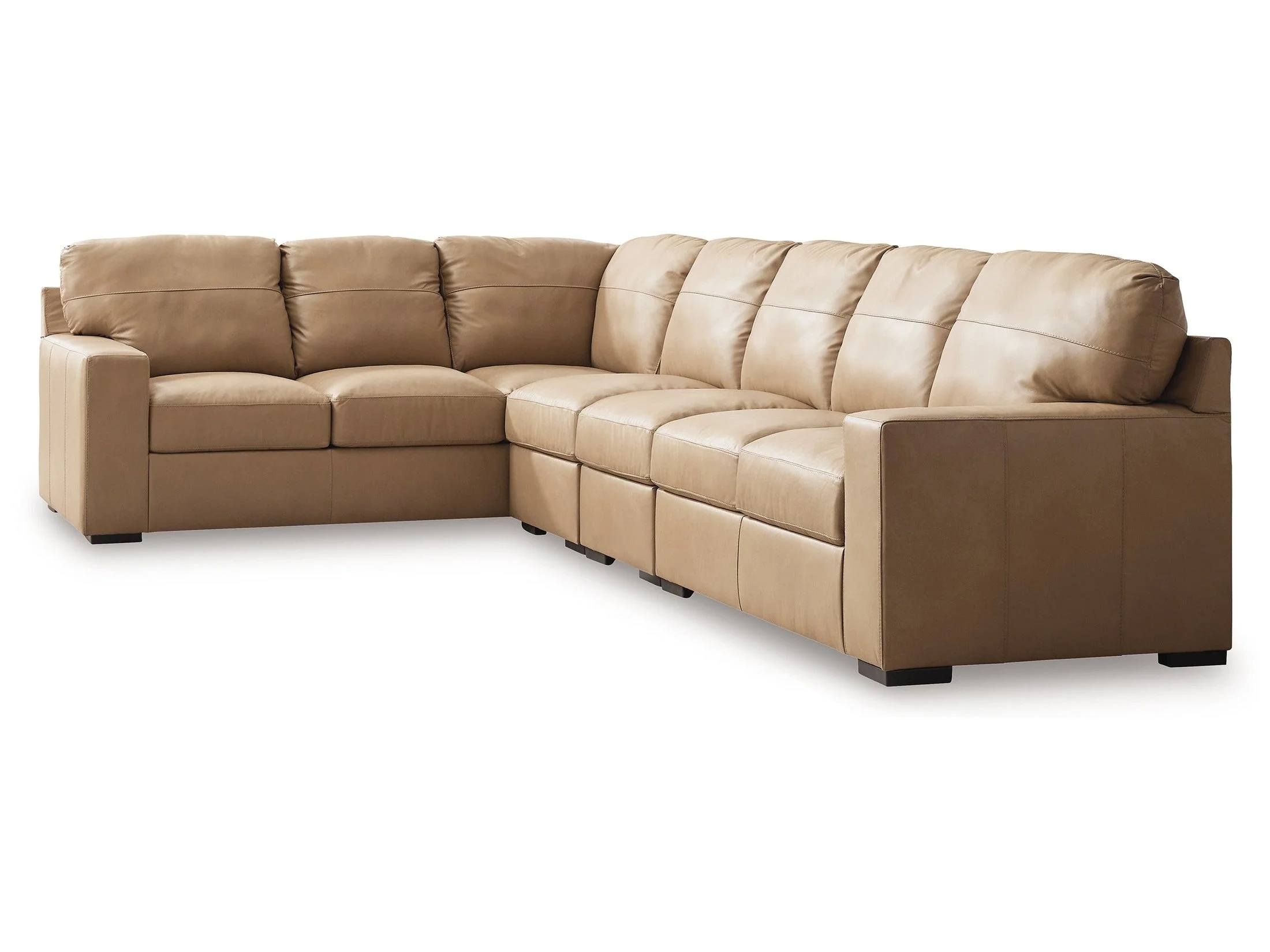 Bandon Toffee 4-Piece Leather Sectional