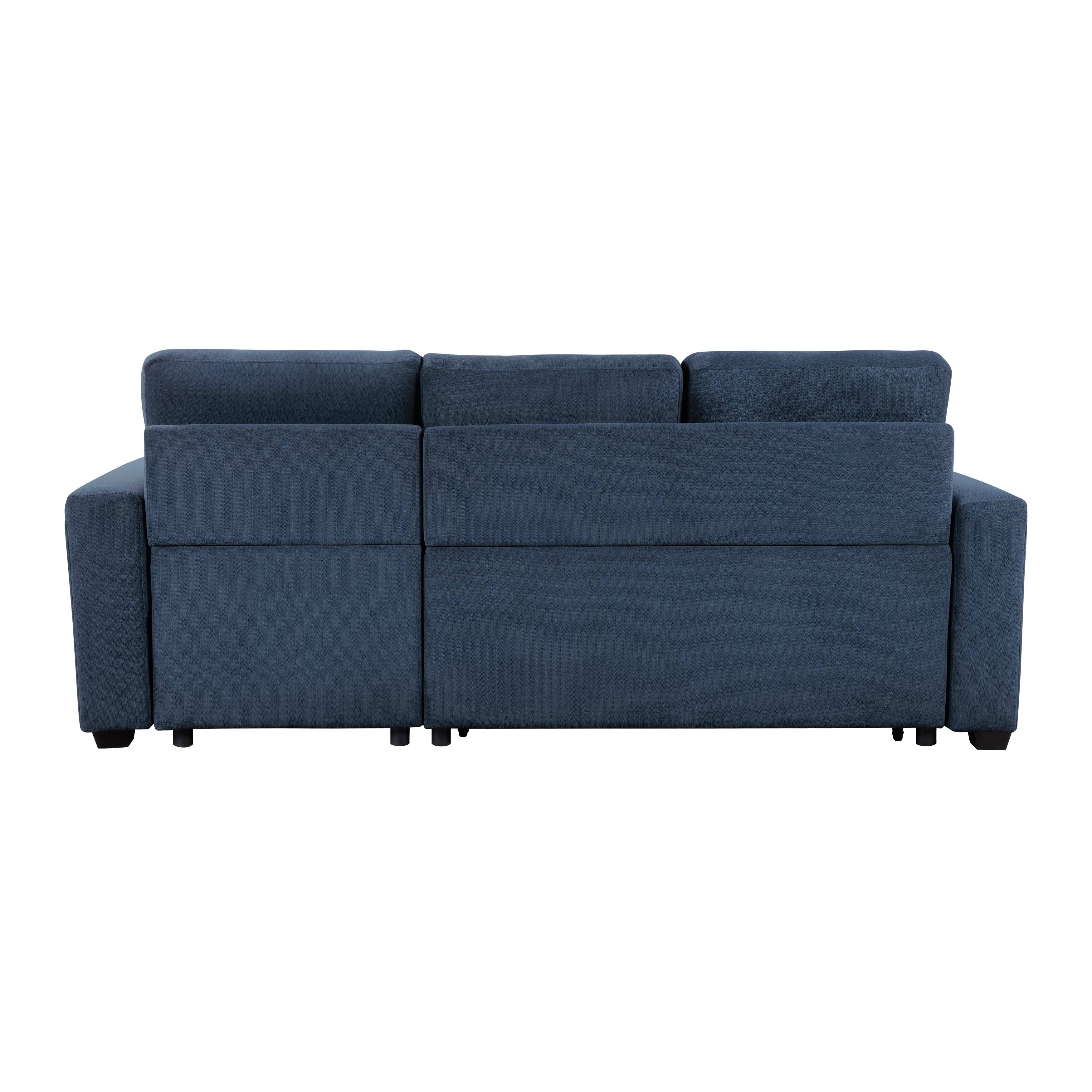 Barbara Navy Reversible Sectional with Hidden Storage and Pull-out Bed - Image 5