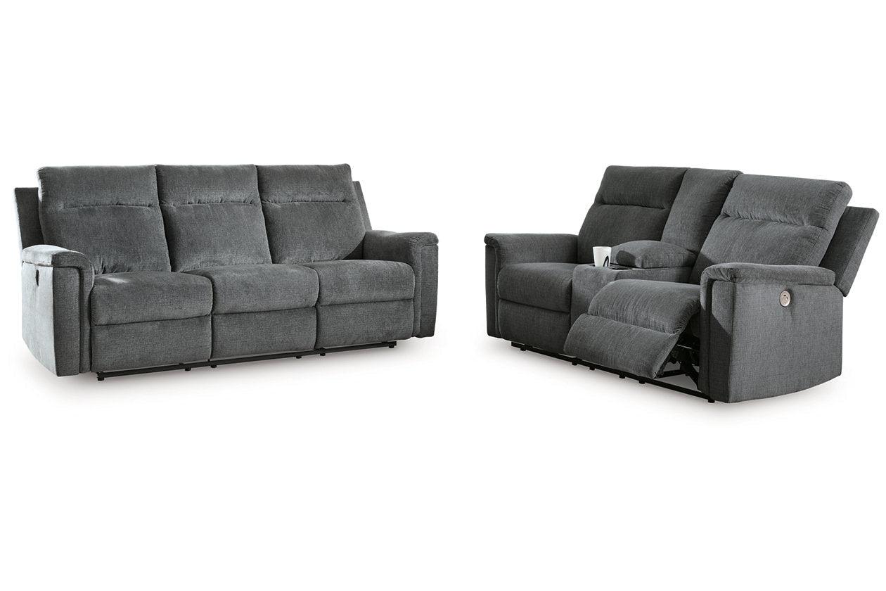 Barnsana Gravel Power Reclining Sofa and Loveseat - Image 3