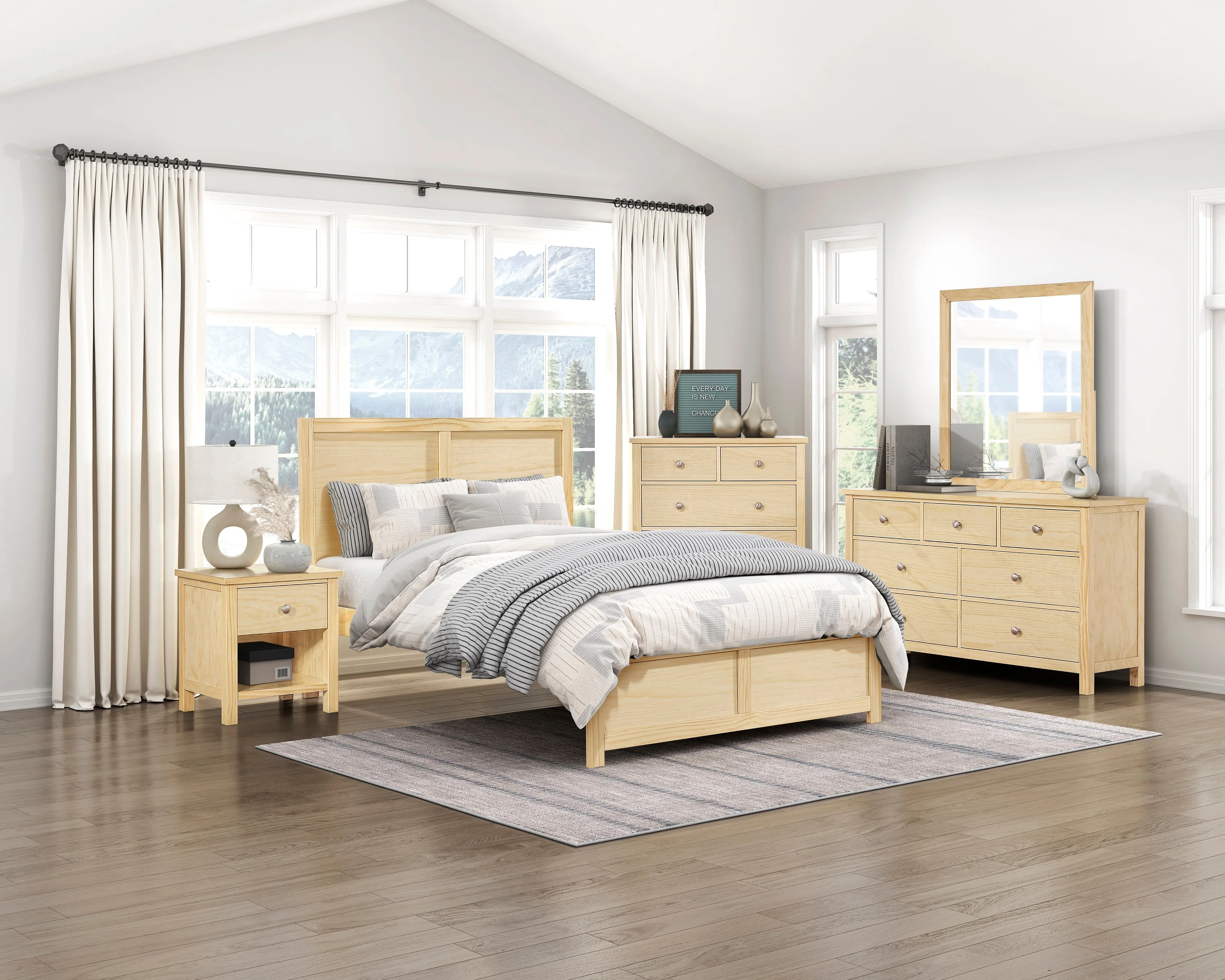 Bartly Natural Pine Full Platform Bed - Image 32