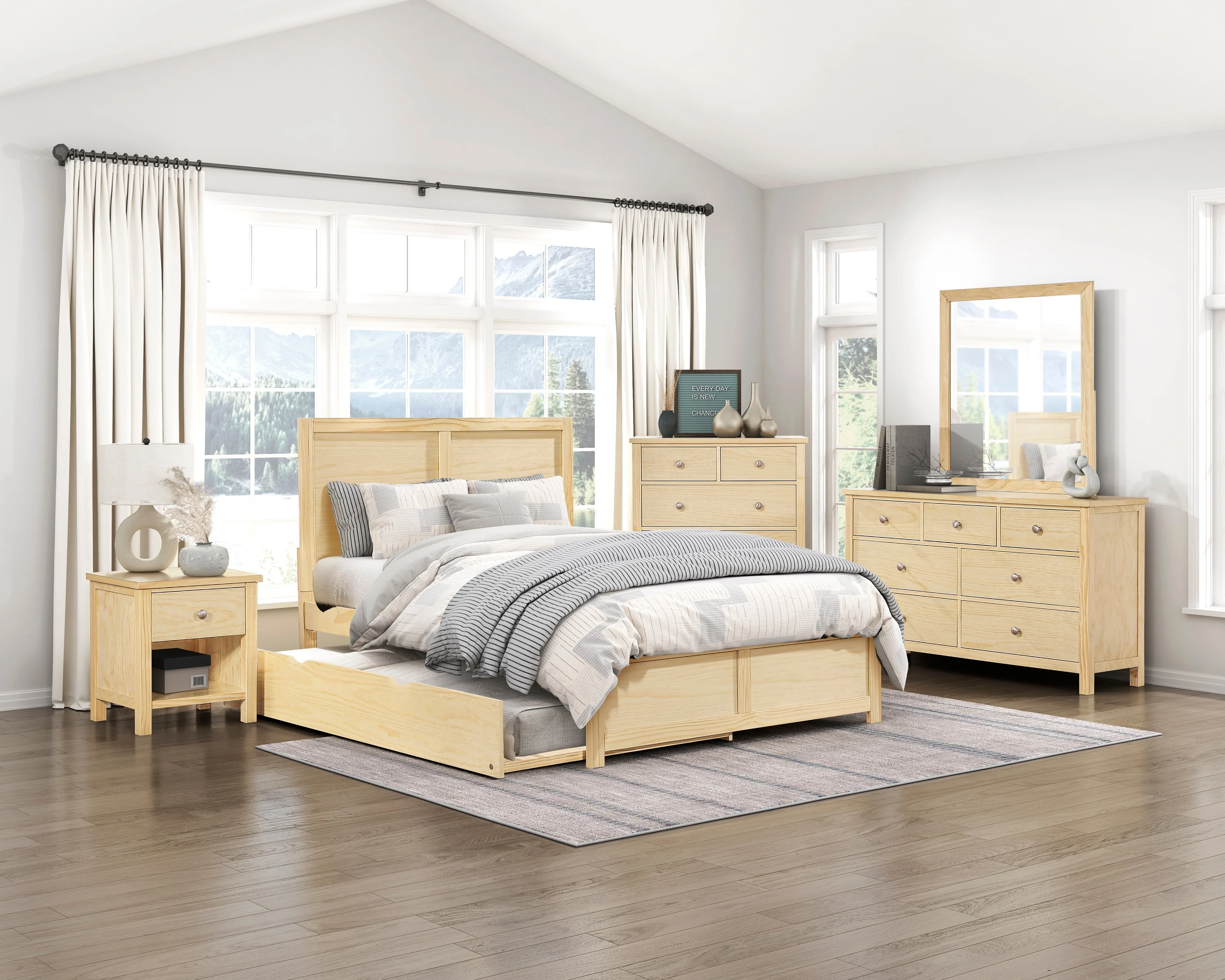 Bartly Natural Pine Full Platform Bed - Image 33