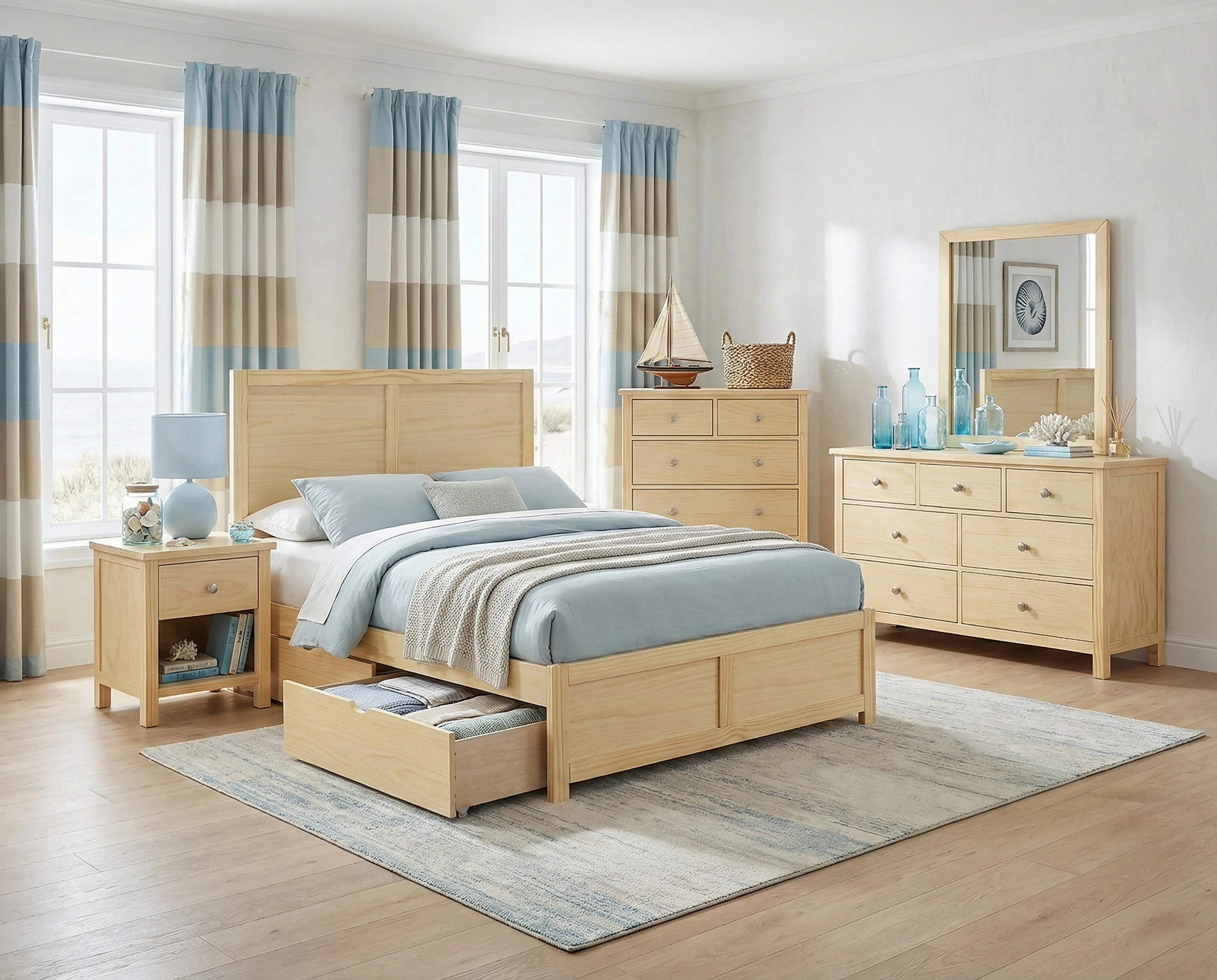 Bartly Natural Pine Full Platform Bed - Image 40