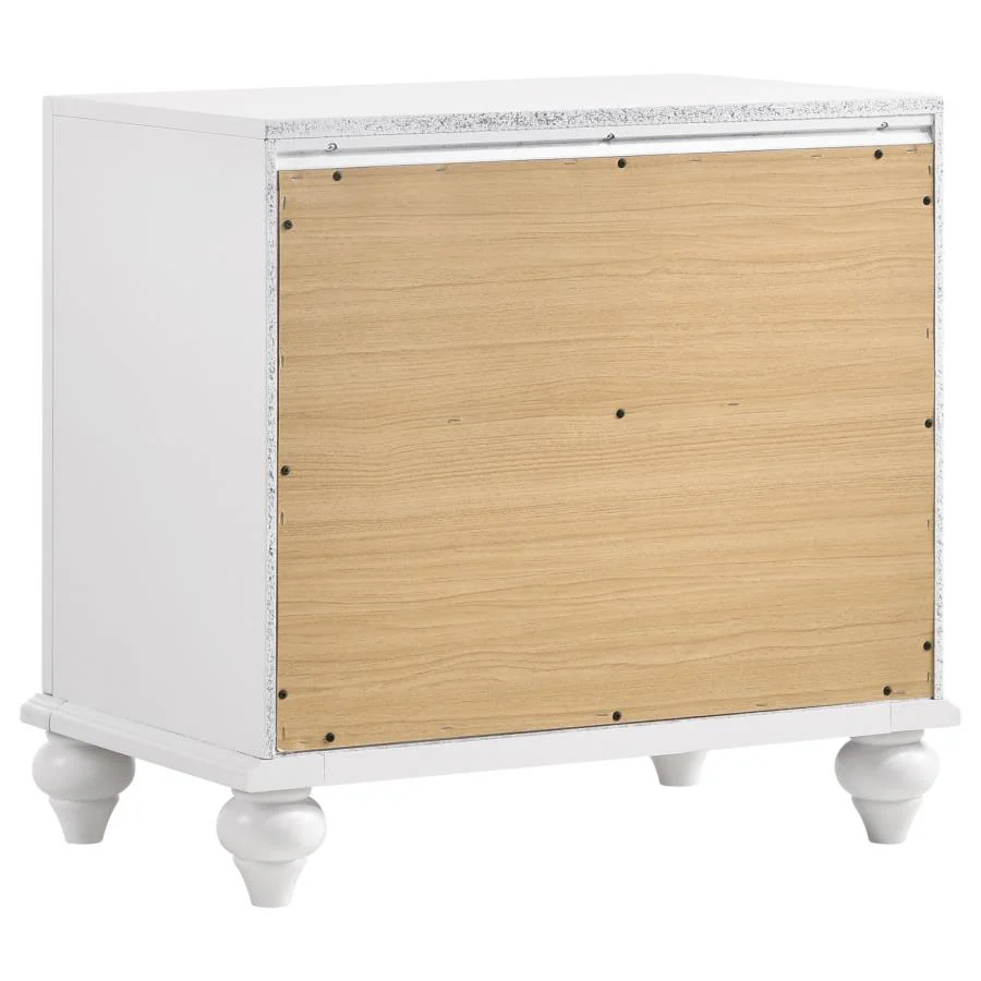 Barzini White 5-Piece Eastern King Panel Bedroom Set - Image 6