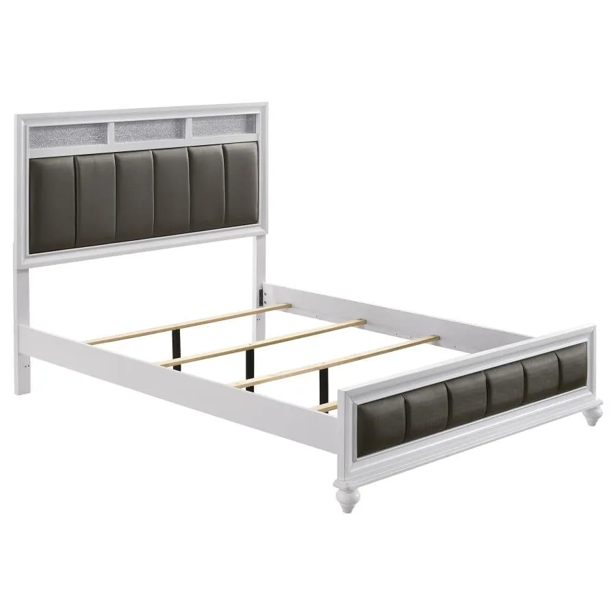 Barzini White 5-Piece Queen Panel Bedroom Set - Image 3