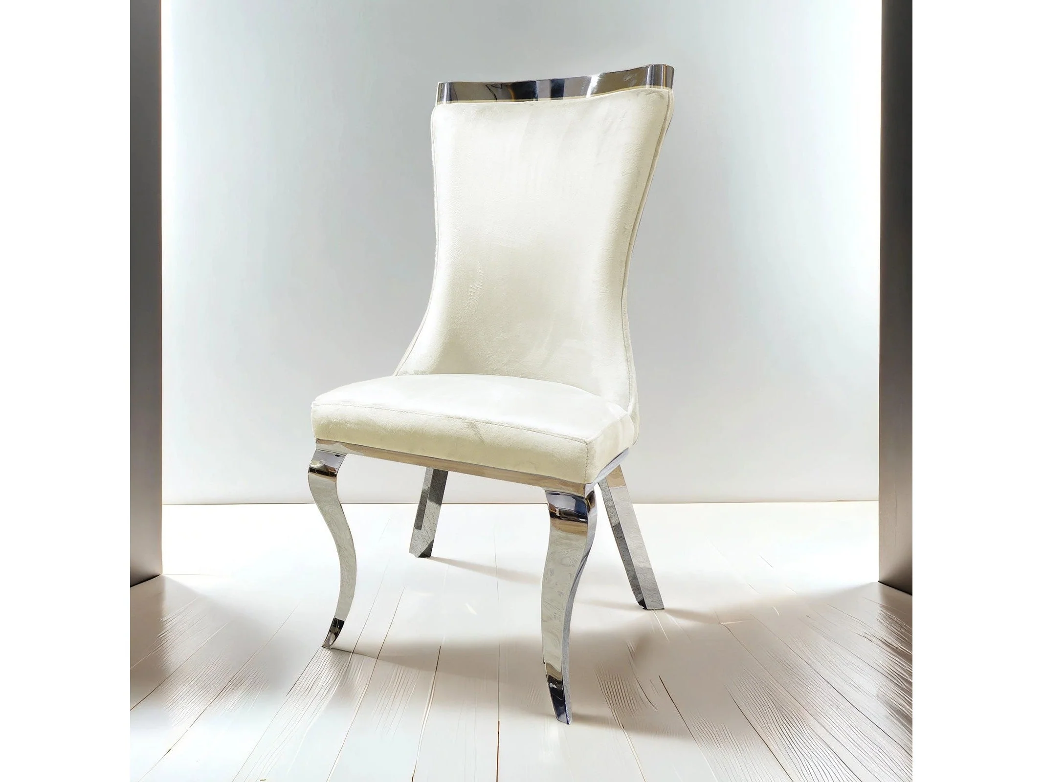 Basilicata Silver/White Chair (Set of 2)