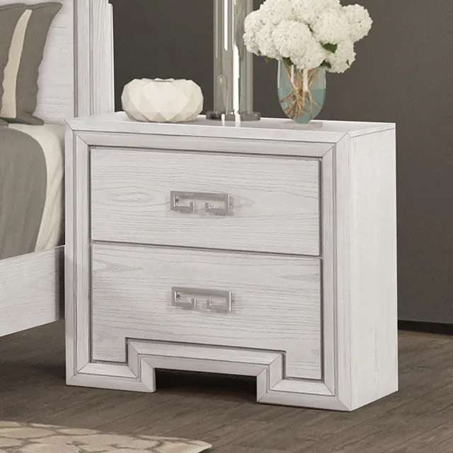 Basilone Rustic White 4-Piece Queen Bedroom Set - Image 3