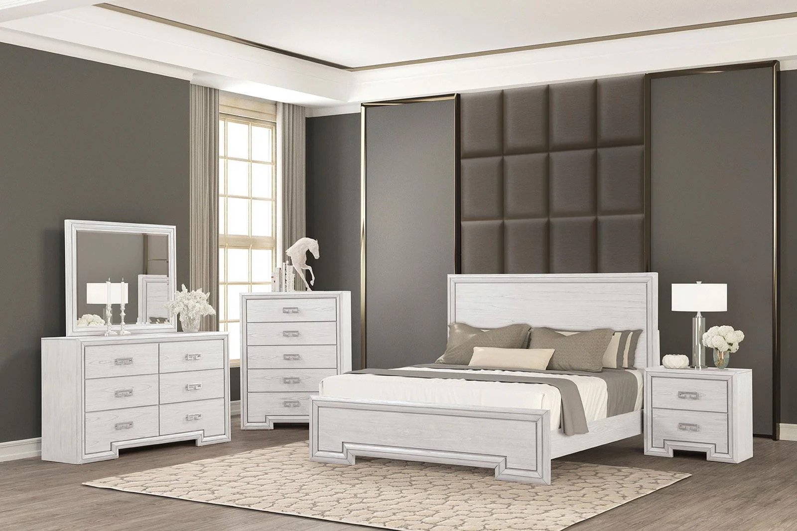 Basilone Rustic White Dresser - Image 6