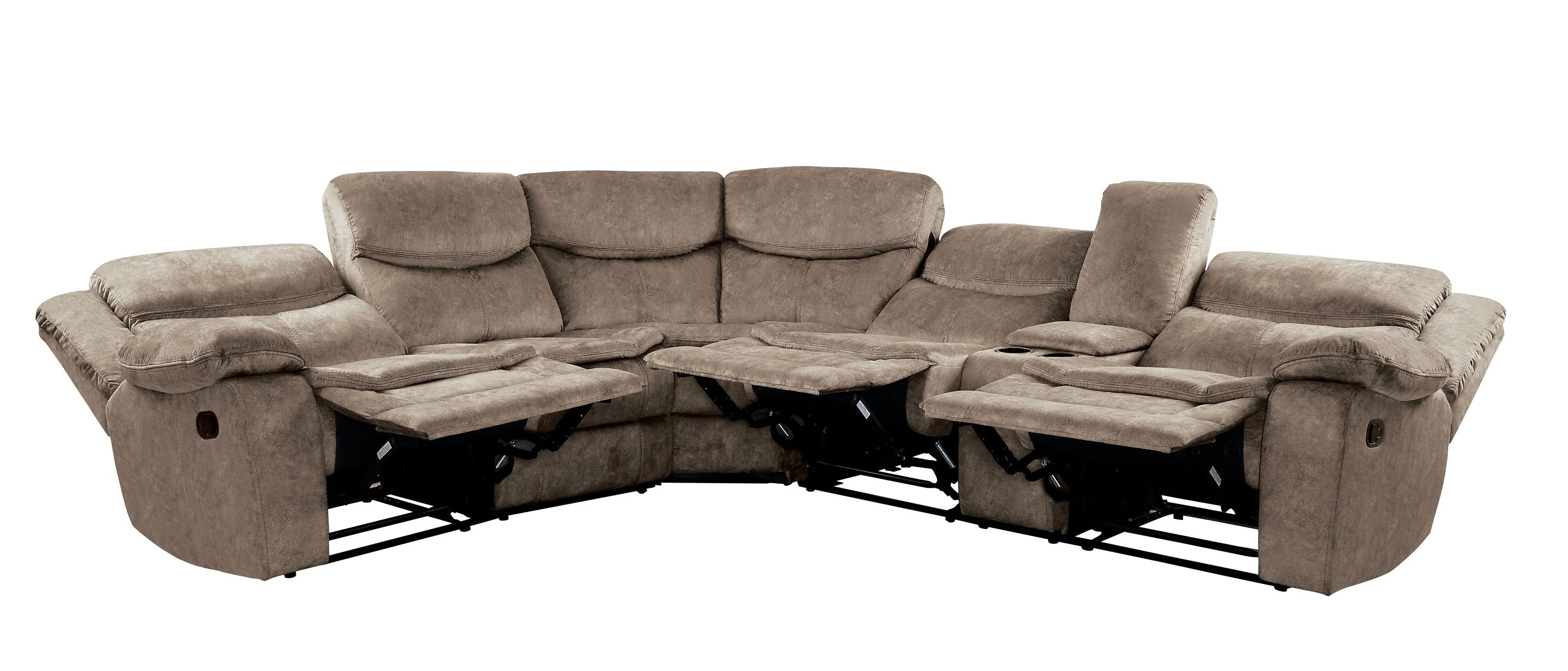 Bastrop Brown 3-Piece Reclining Sectional - Image 4