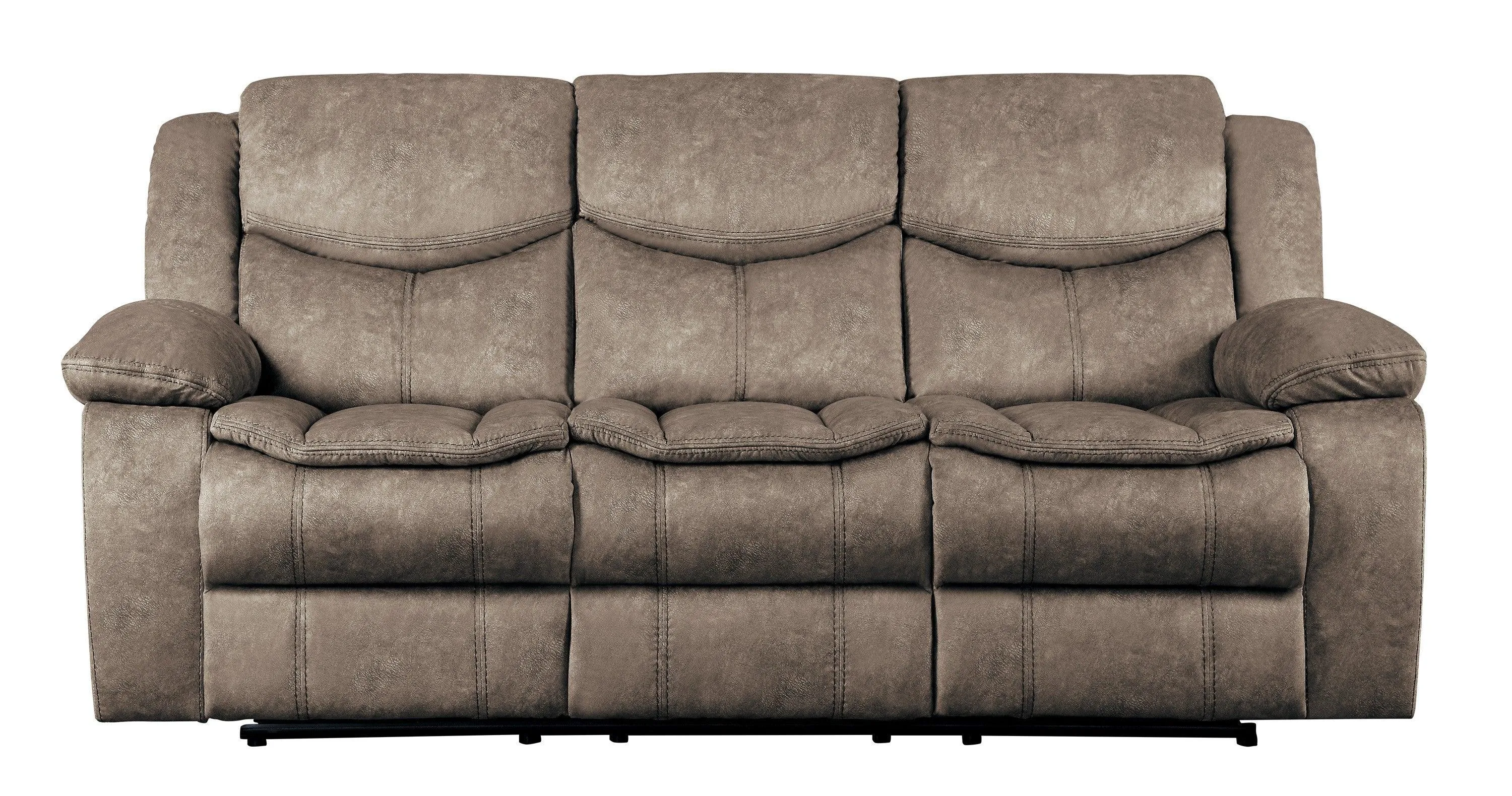 Bastrop Brown Fabric Double Reclining Sofa
